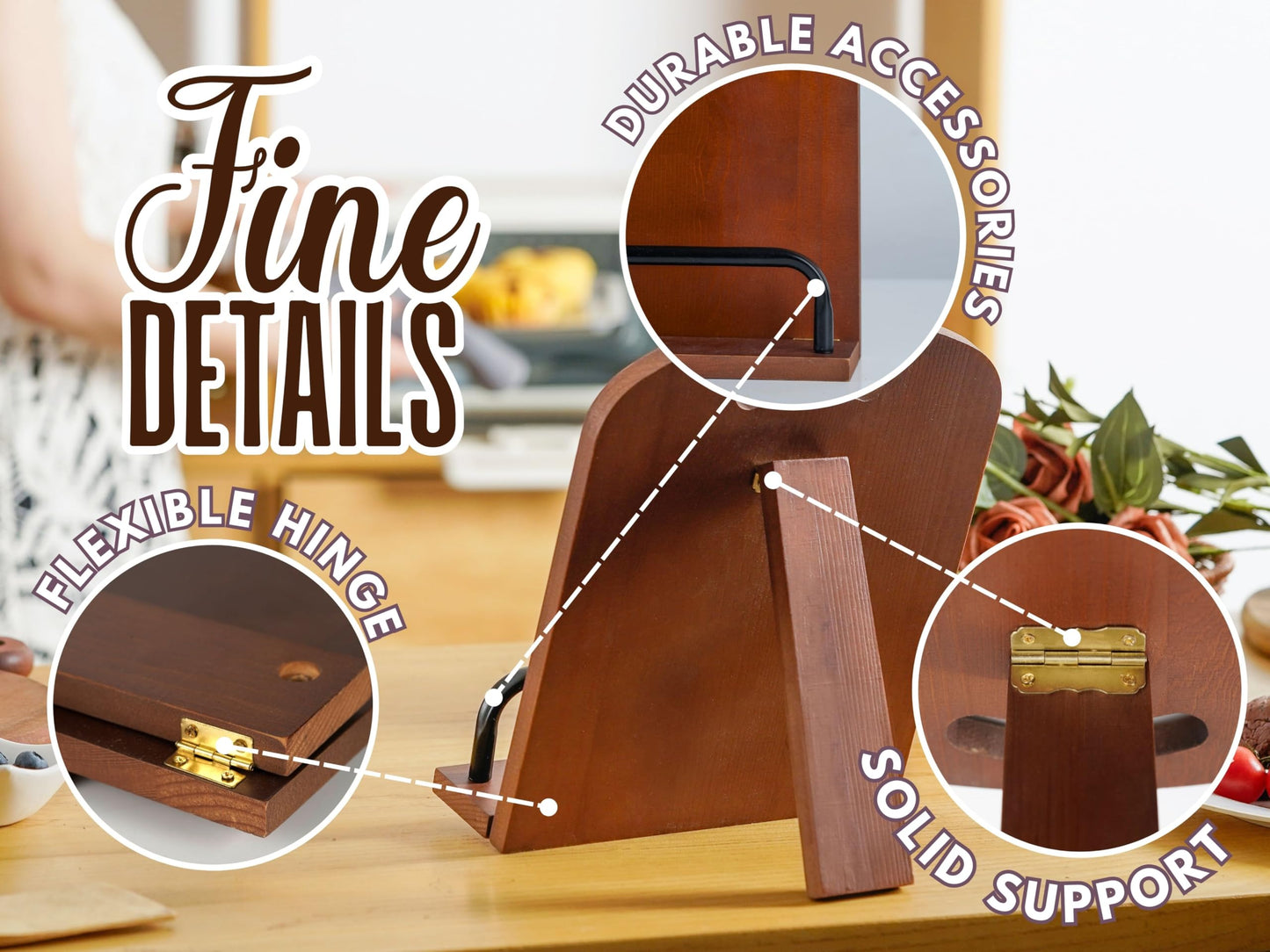 InnoBeta Chef Gifts for Cooking Lovers, Cookbook Stand for Kitchen Counter, Perfect Gifts for Chefs on Birthday, Adjustable Tablet Recipe Book Holder, Unique Kitchen & Culinary Decor