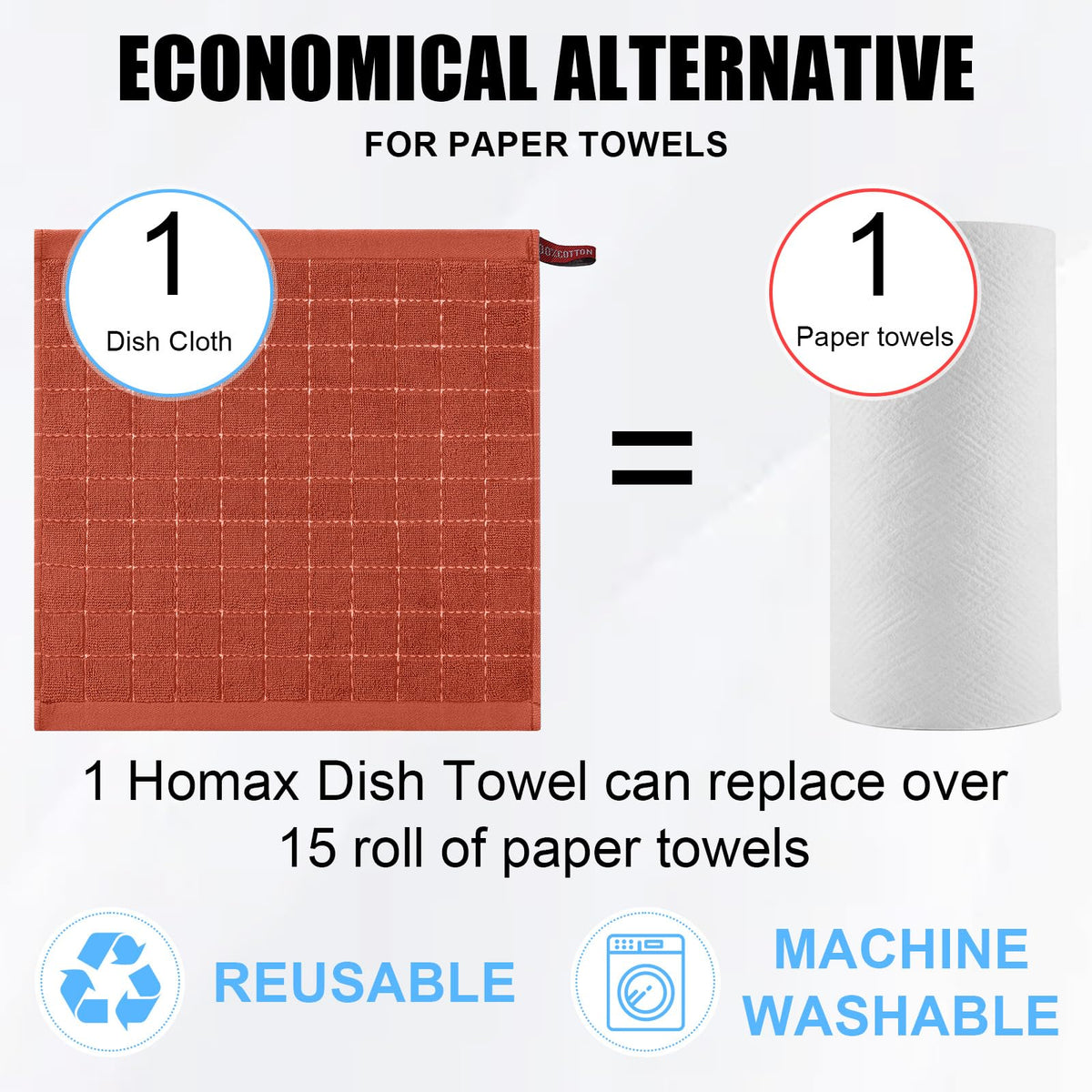 100% Cotton Terry Kitchen Towels (8 Count)