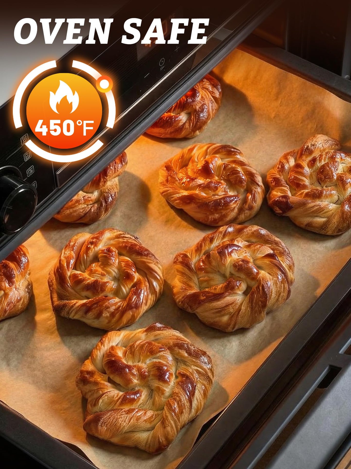 SMARTAKE 400 Pcs Parchment Paper Baking Sheets, 12x16 Inches Non-Stick Precut Baking Parchment, for Baking Grilling Air Fryer Steaming Bread Cup Cake Cookie and More (Unbleached)
