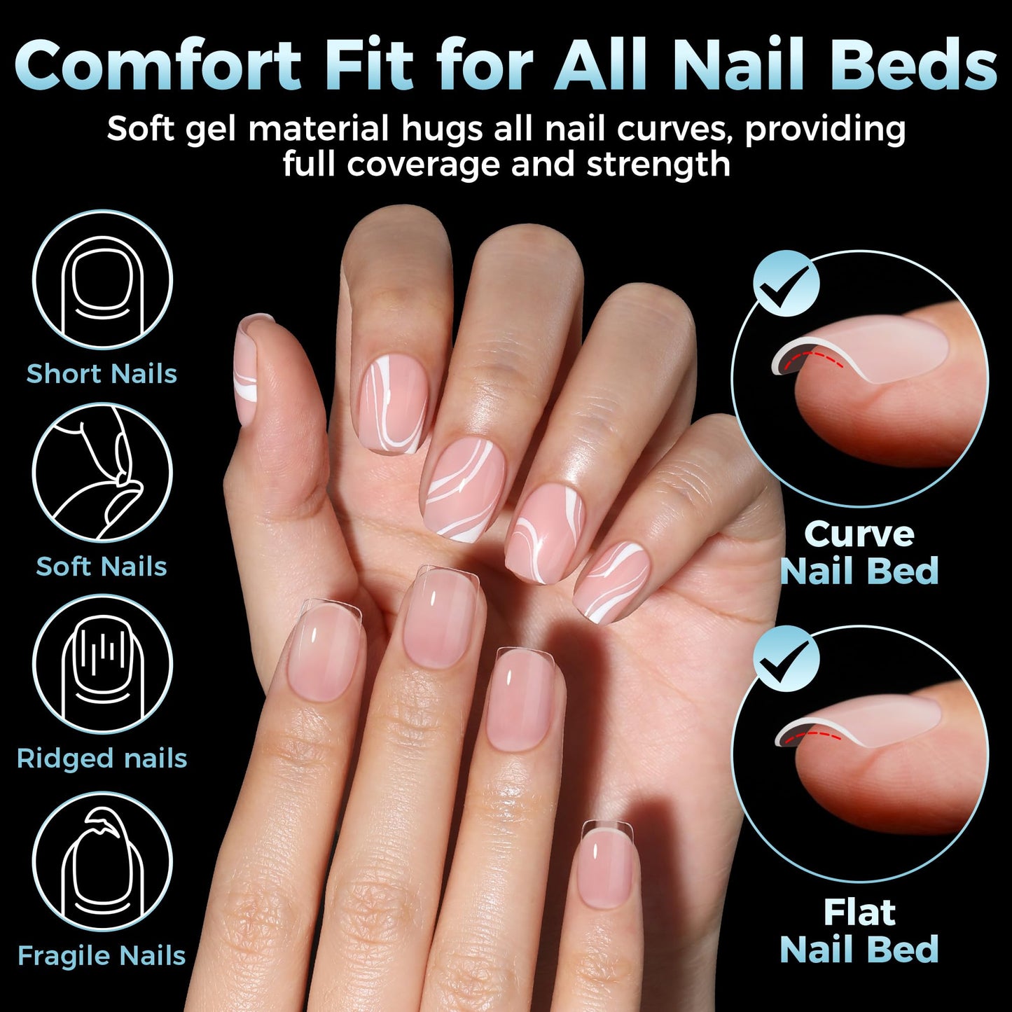 Extra Short Square Nail Tips: XS Short Nail Tips 360PCS Fake Nails 12 Sizes Soft Gel Pre-Shaped Acrylic Clear Square Press on Nails Tips for Nail Extension Home DIY Salon