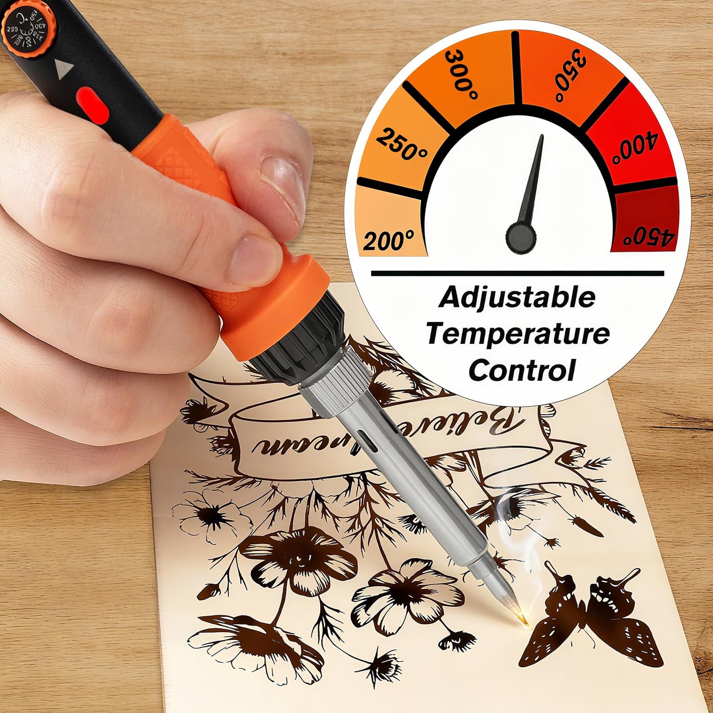 K KERNOWO Wood Burning Kit - 81Pcs All-in-One Wood Burning Tool Pen Adjustable Temperature Wood Burner Kit Crafts Gifts for Adults & Teens, Woodburning Kits for Beginner Pyrography