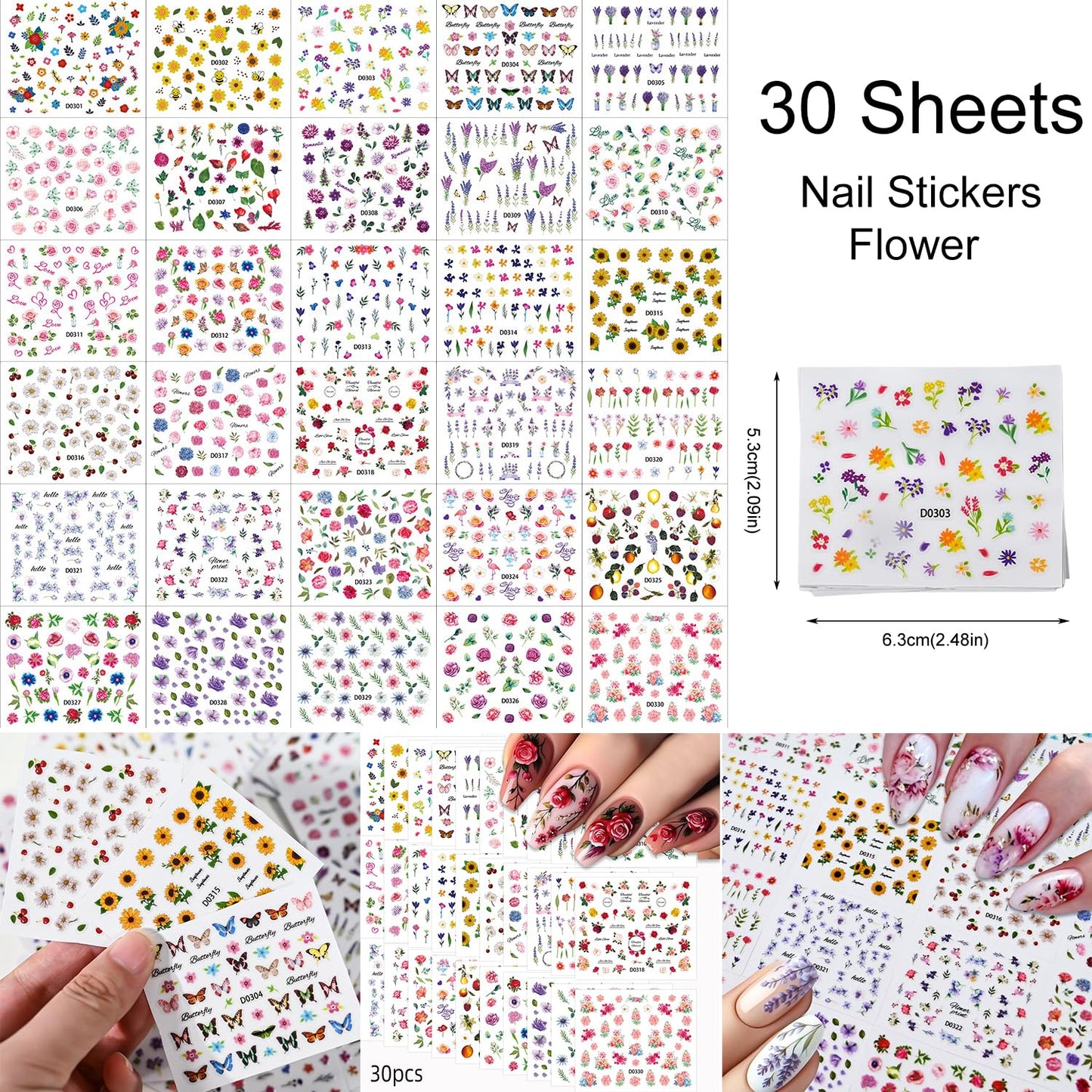 GZMAYUEN Nail Decoration Kits, Nail Art Brushes Set, Nail Charms, Nail Art Dotting Pens, Flowder Nail Stickers, Rhinestones For Nails