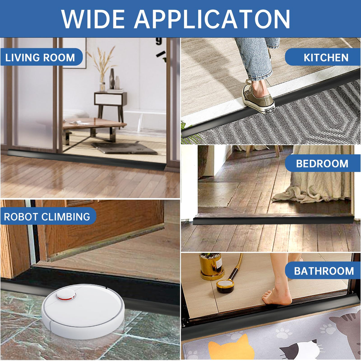Vinyl Door Threshold Flooring Transition Strip Self Adhesive Carpet Edging Strip for Laminate Doorway Edge Threshold from 2 (10 Foot)