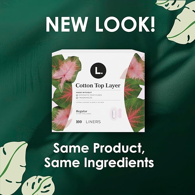 L. Ultra Thin Liners for Women, Regular Coverage, Organic Cotton Top Layer, Unscented Pantiliners, 336 Count