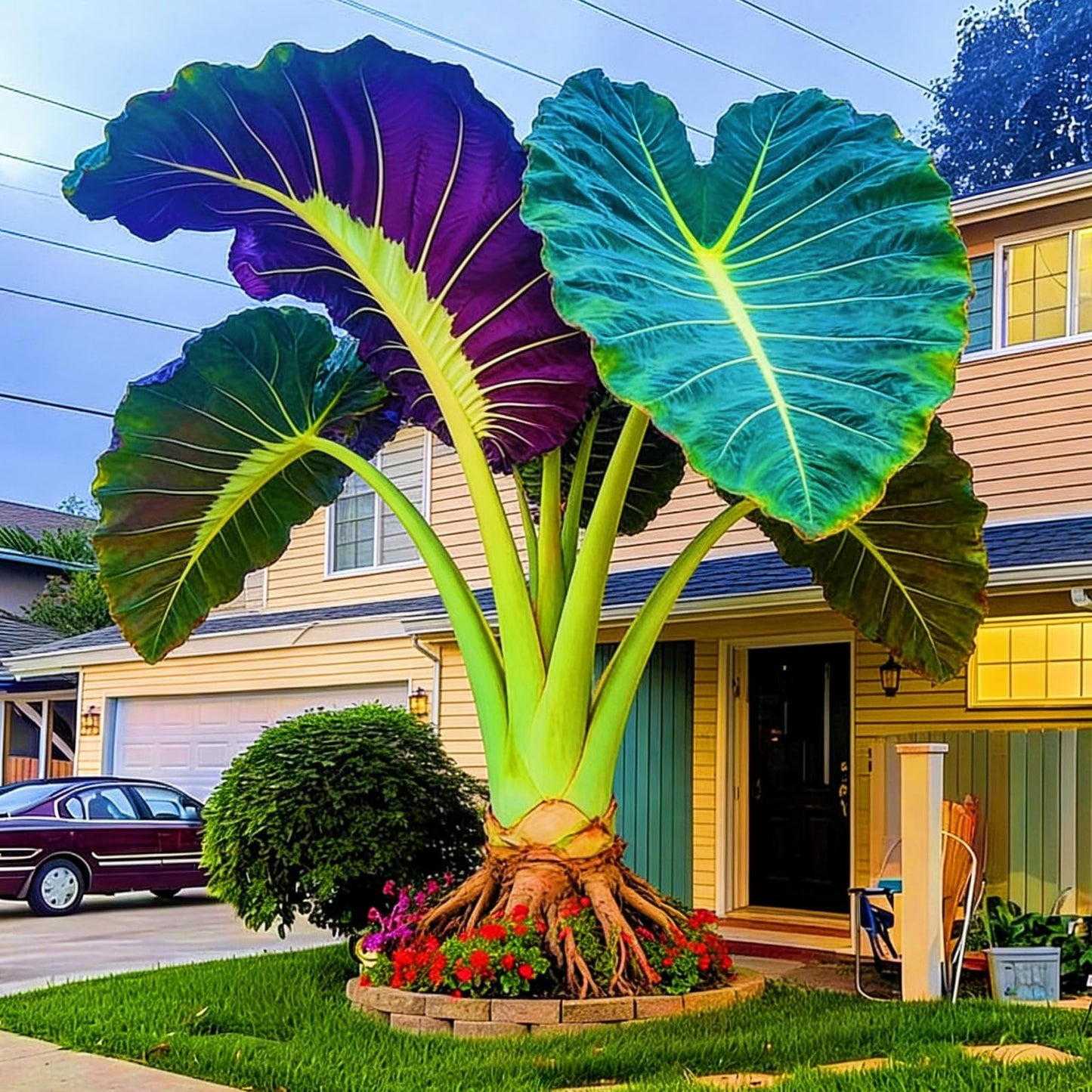 FEWSDVBX Elephant Ear Beautiful Assortment for Outdoor Garden Landscapes,Ideal for Home Gardens & Patios (6)
