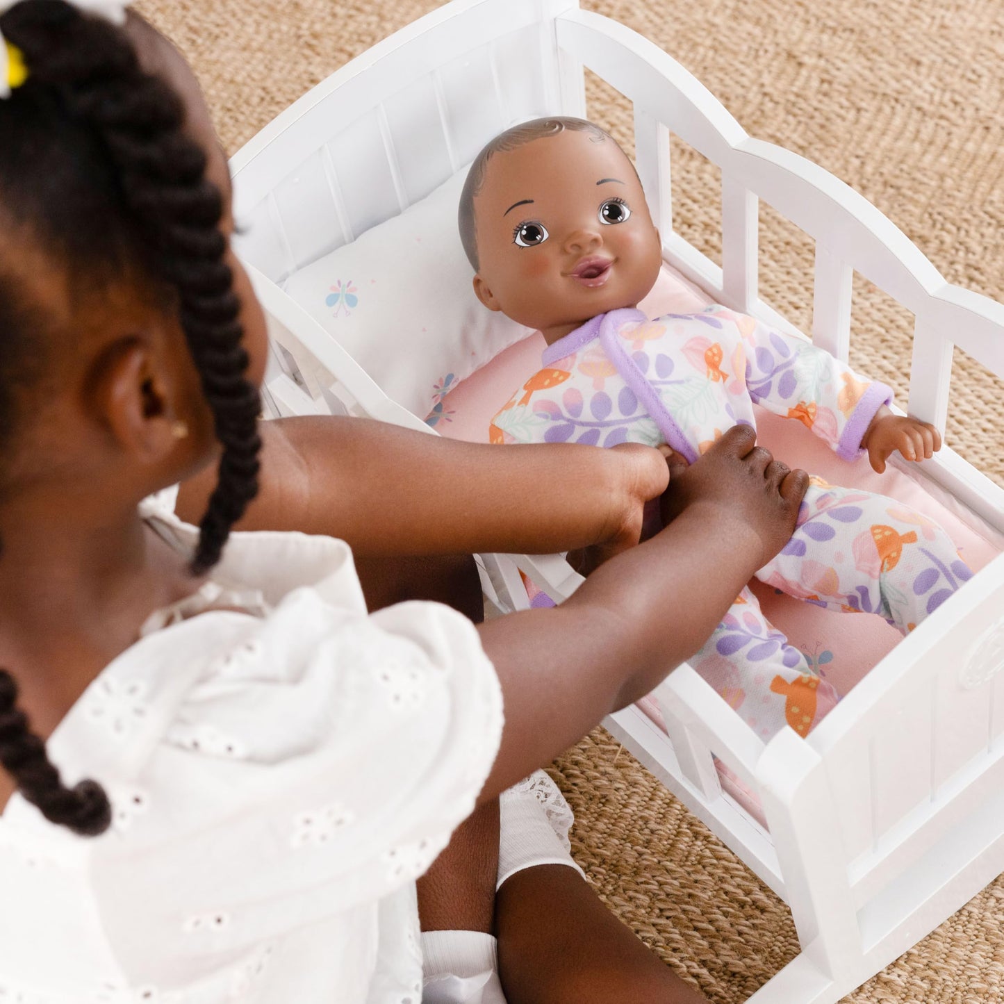 Acorn Avenue 14 Inch Soft Baby Doll for Toddlers 1–3, with Removable Clothes & Pacifier, Toddler Doll Toy (Purple African)