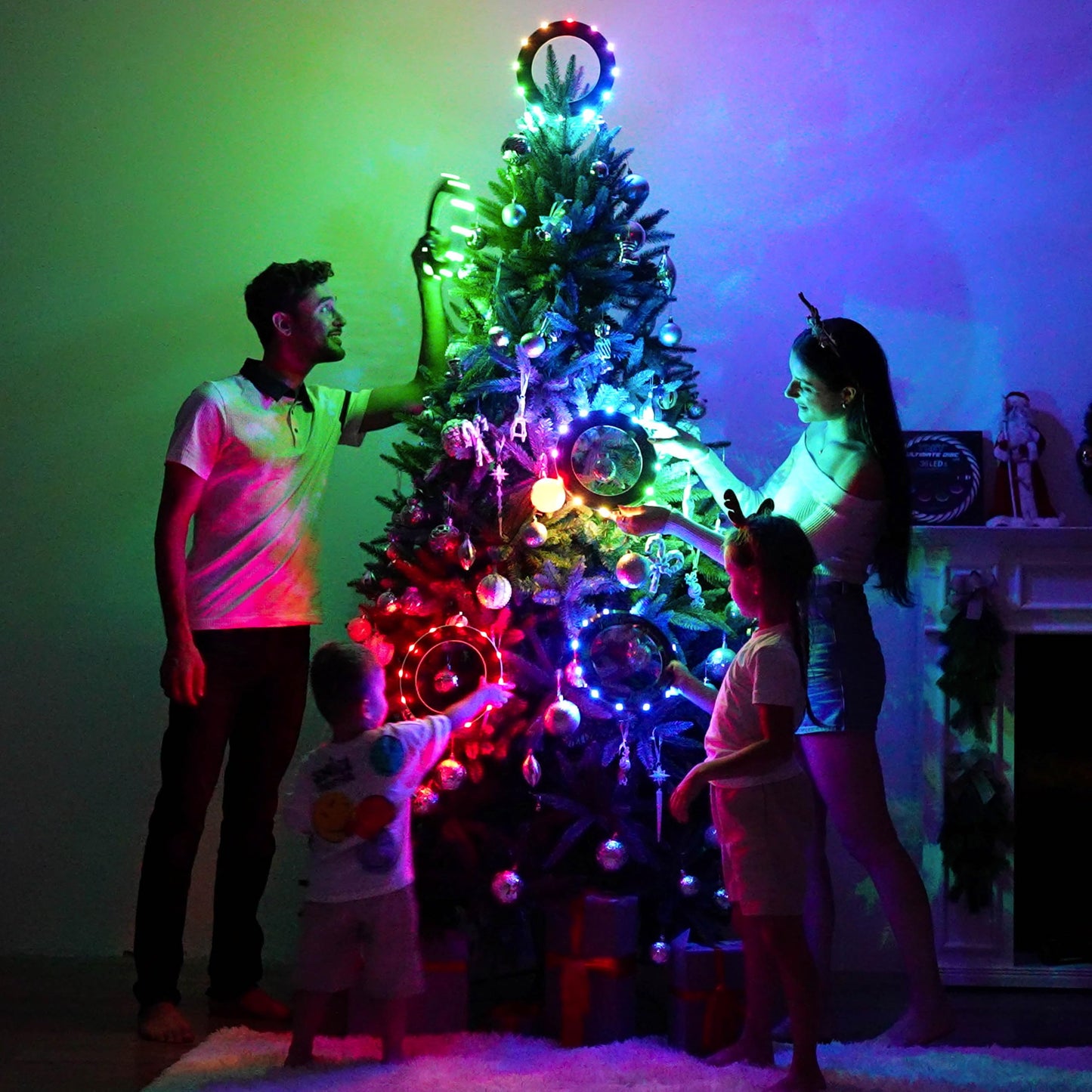 TOSY Bundle of 3-2X Green + Blue - Flying Ring 12 LEDs Super Bright