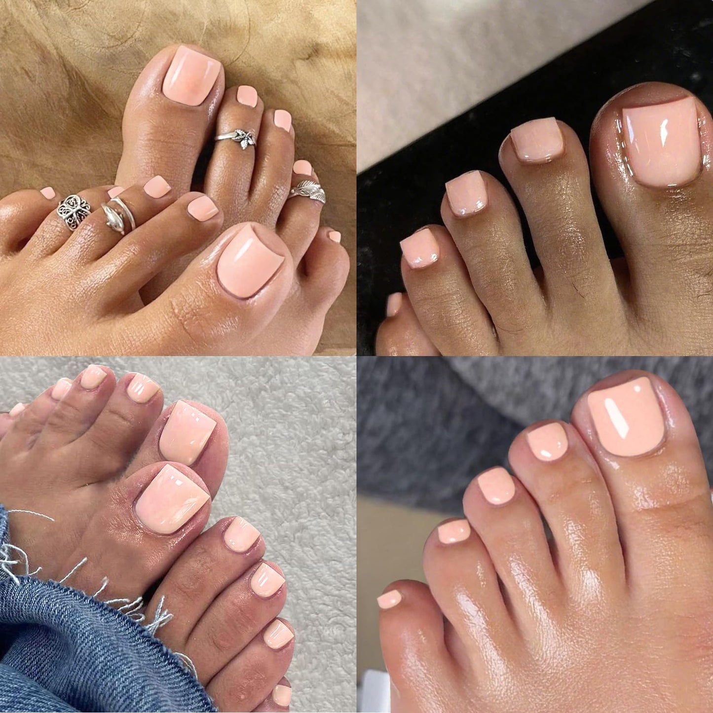 Lifextol 120PC Pink Press on Toenails for Women Fake Toe nail Press ons Acrylic Toe Press on Nails Set, Pink Press on Toe Nails Press on Fake Toenails Press ons Acrylic Toe Nail Tips Kit & Glue Tabs