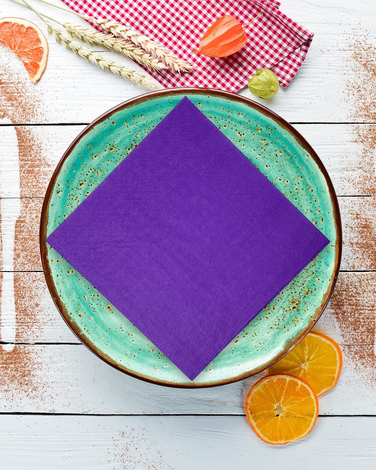 Purple Cocktail Napkins 5 * 5inch disposable Beverage Napkin paper for Cocktail, Wedding, Dinner，Birthday Party Dessert Wine Paper Napkins（ 120 Count）