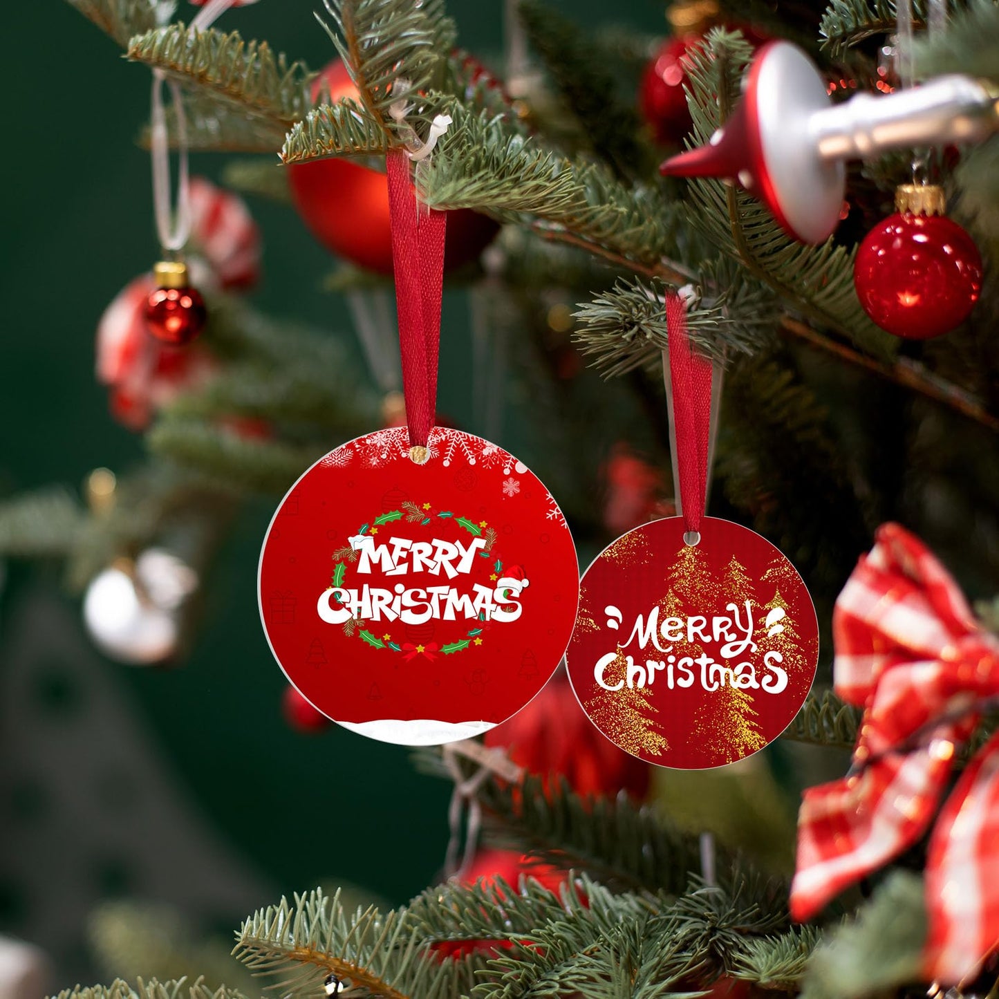 36 pcs Metal Sublimation Ornament Blanks,Sublimation Christmas Ornament Blanks for Christmas Tree Decor Blank Ornaments,Double Sided Sublimation Ornaments Round Sublimation Blanks