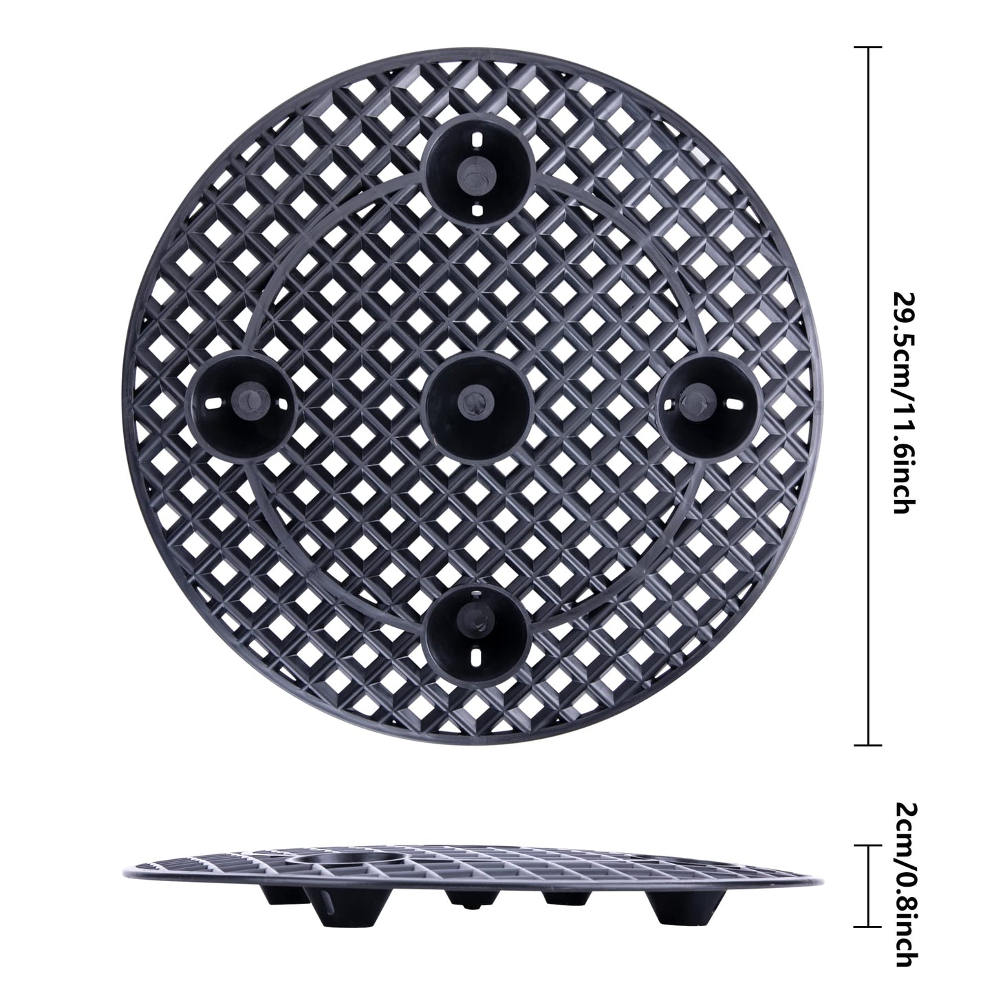 LFUTARI 6 PCS Plant Level Pot Elevator, Plant Stands, 12inch Plant Pot Saucer for Prevent Rot and Damage on Patio & Deck (30cm-6pcs, Black)