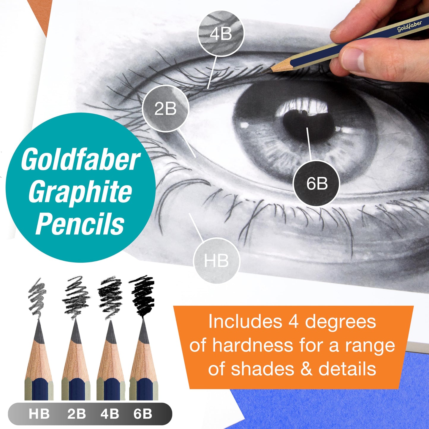 Faber-Castell Try It Box: Monochrome, 27 Piece Drawing Art Kit featuring Colored Pencils, Graphite, and Charcoal Pencils, Professional Art Supplies for Adults, Teens, and Beginners