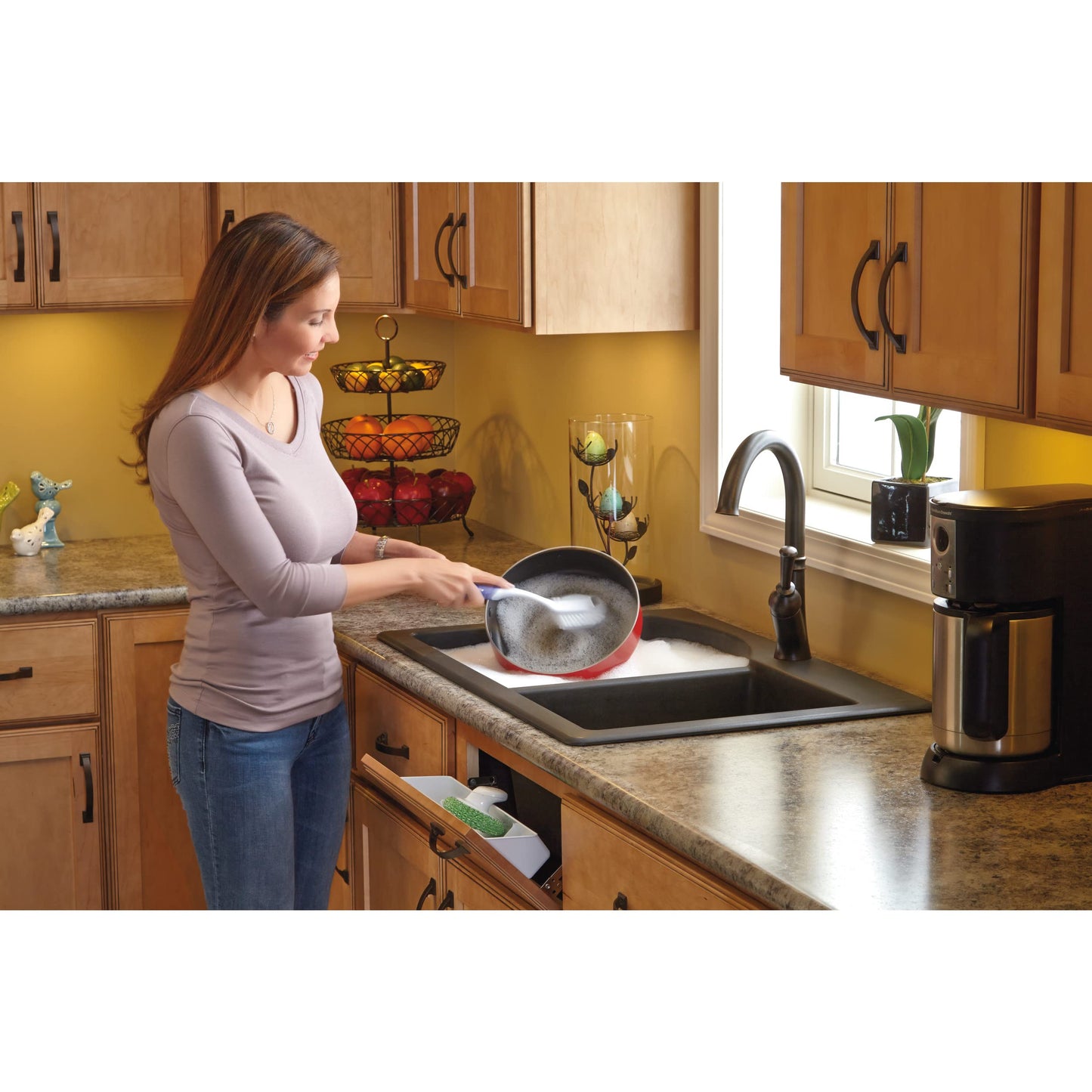 Rev-A-Shelf 11" Tip-Out Plastic Sink Trays for Kitchen and Bathroom Base Cabinet, Pack of 2 Pullout Vanity Shelf Home Organizer, White, 6572-11-11-52