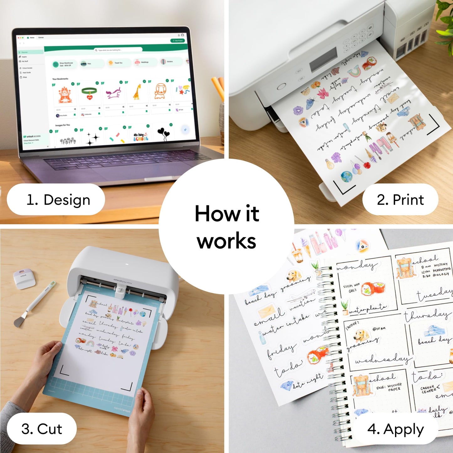 Cricut Vinyl Sticker Paper (25 White Sheets, 8.5x11), Printable Stickers for Laser Printer - Compatible with Cricut Maker, Explore, & Joy Xtra Machines