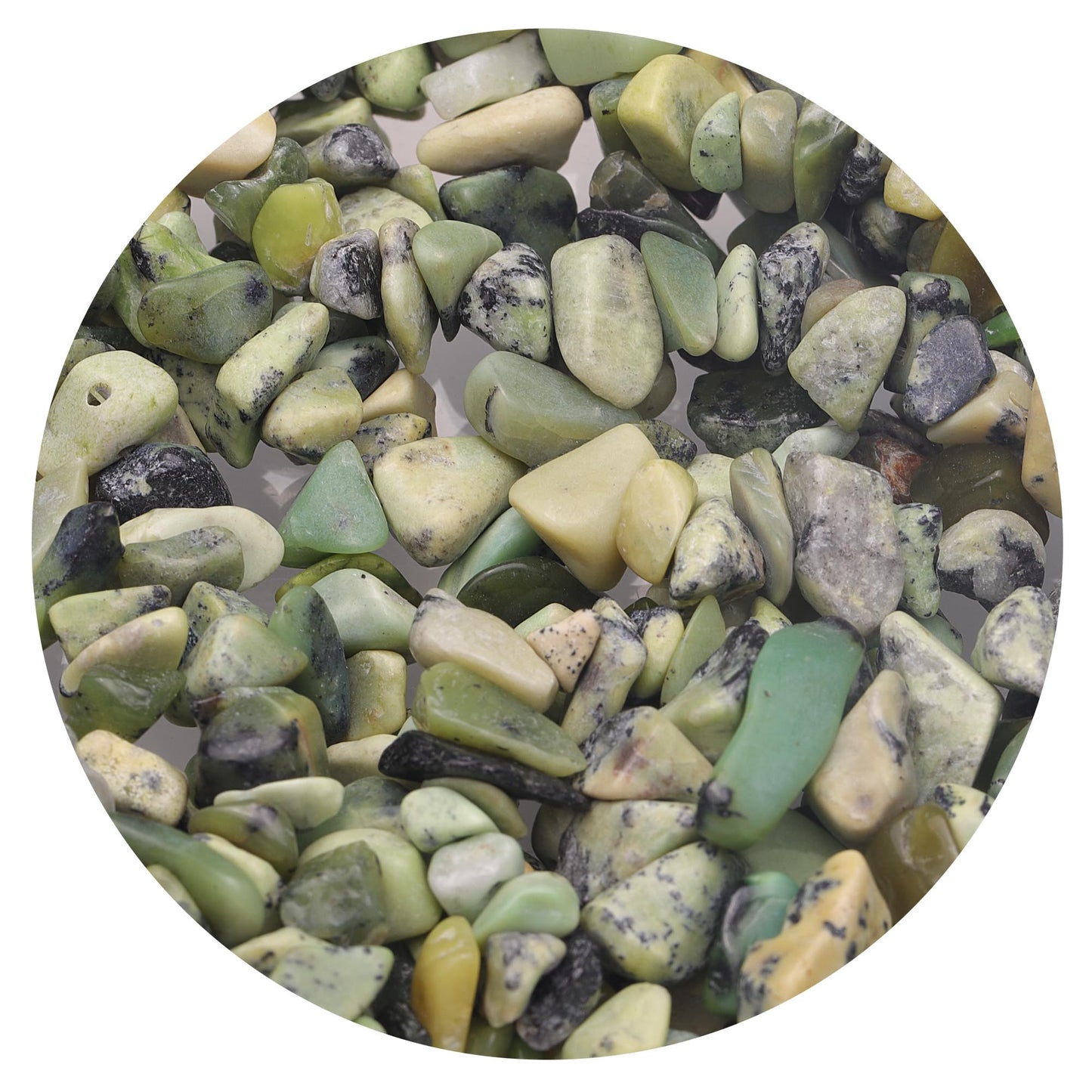 Youngbling Natural Chip Stone Beads 450 Pcs 5-8mm Healing Crystal Irregular Gemstone Drilled Lose Rocks Chinese Jade Beads Bulk for Bracelet Jewelry Making