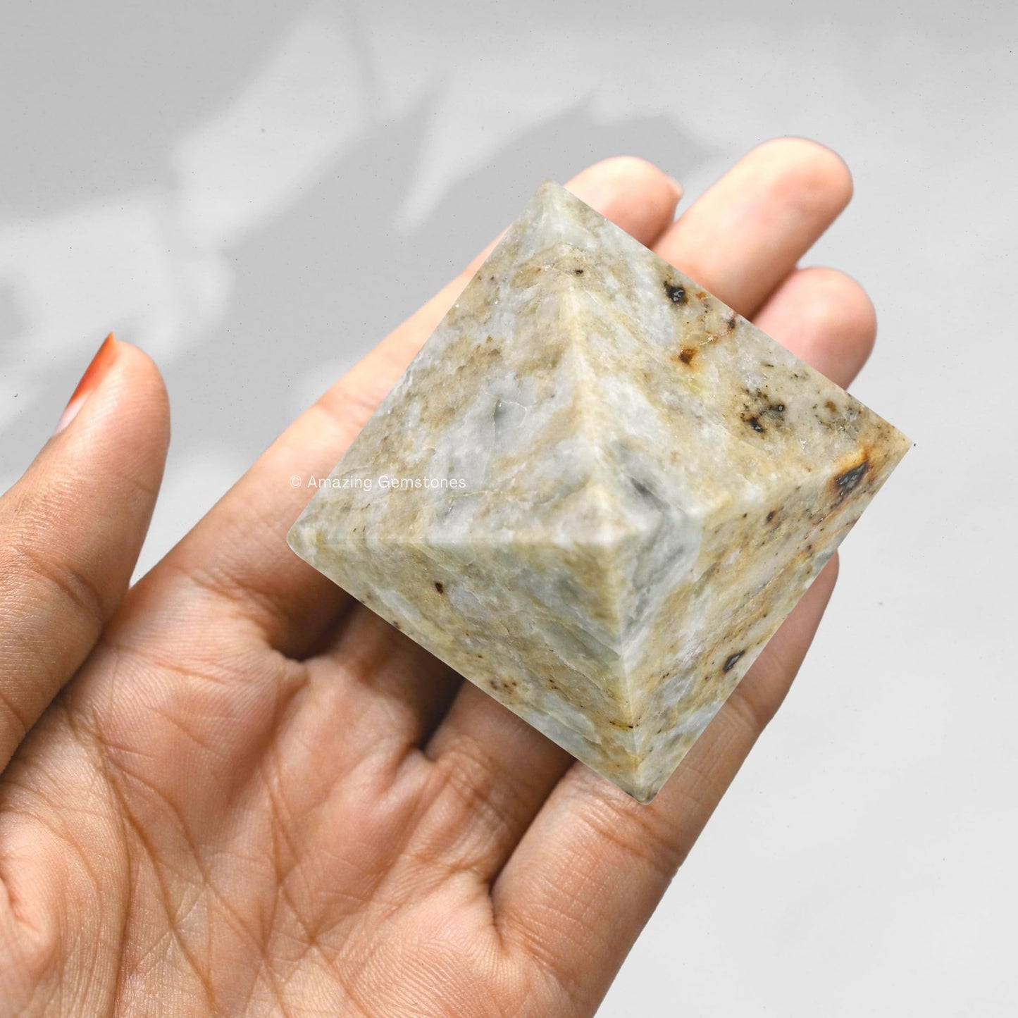 Amazing Gemstone Hackmanite Pyramid Crystal Healing Stones - 1.5" Great Pyramid Figurine of Natural Stone Pyramid for Meditation, Reiki, Chakra Balancing and Crystal Pyramids Grid