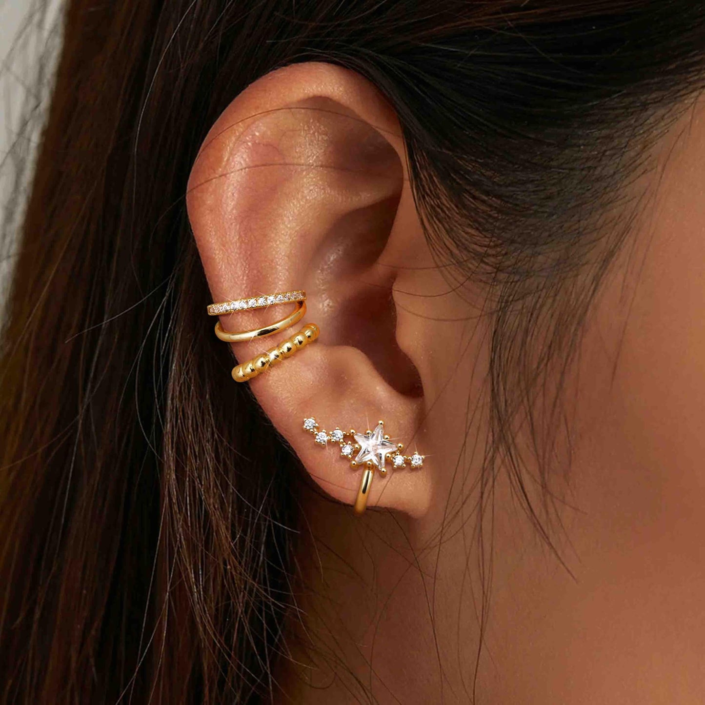 Dochais Ear Cuff Earrings for Women Non Piercing 14K Gold Plated Ear Cuff for Non Pierced Ears Clip on Cartilage Earring Dainty Fake Earrings G2