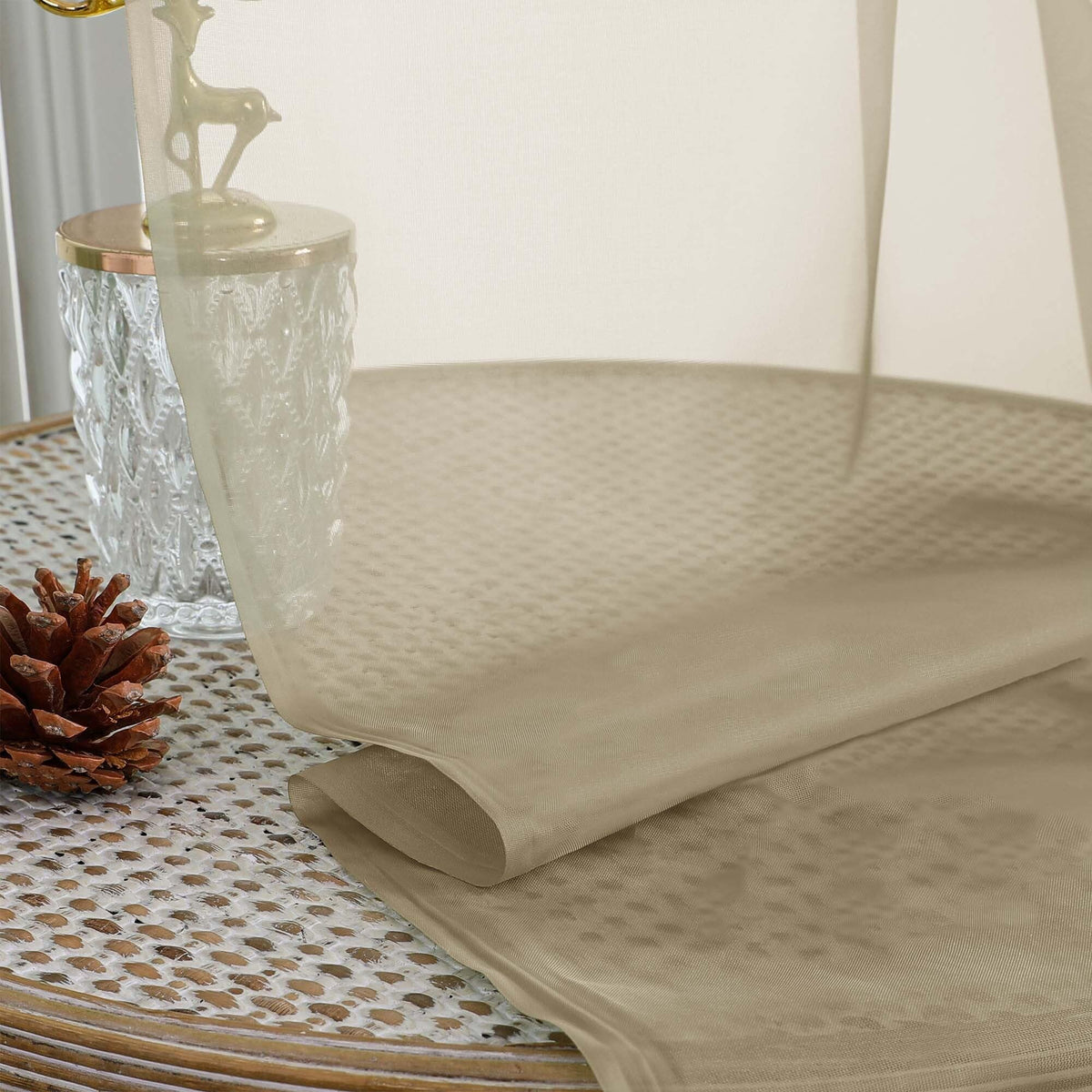 Taupe Sheer Curtains 96 Inches Long 2 Panels (2 Count)