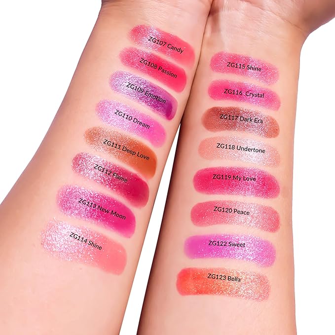 Purple Red Lipstick Moisturizing for Women Shimmer Tinted Lip Balm Hydrating Nourishing Mauve Lip Gloss Vegan& Cruelty Free Lip Makeup, ZG113 Flame