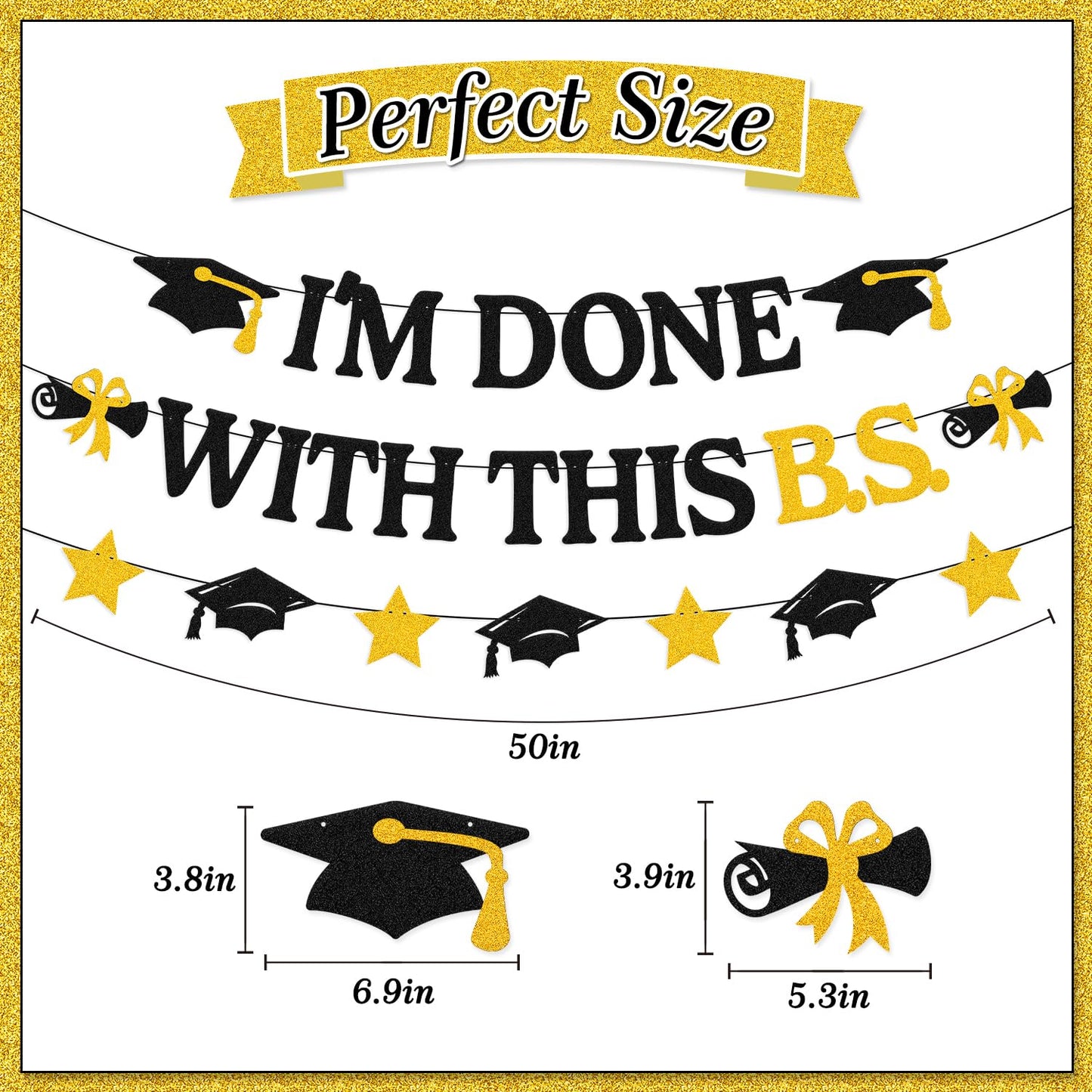 I'm Done with This B.S. Banner Class of 2025 Bachelor Graduation Party Decoration College Grad Decor Congrats Grad Backdrop Congratulations We Are So Proud of You Decor
