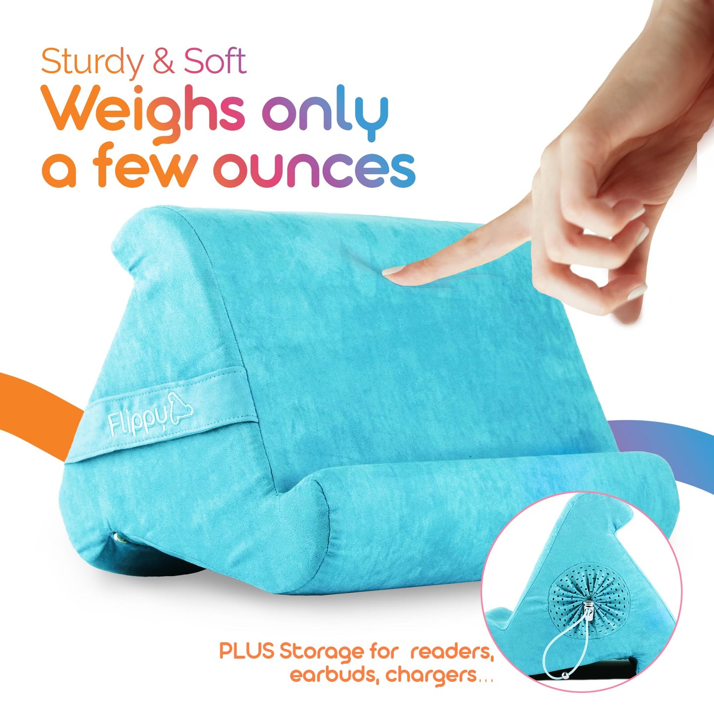 Flippy Original Tablet Pillow Stand & iPad Holder, Gift for Book Lovers & Readers, Multi-Angle Stand with Storage for Lap, Desk & Bed, Compatible with Kindle, Fire, iPad & Samsung, I Wanna Go to Miami