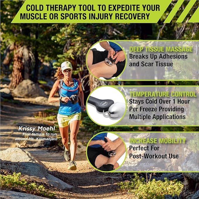 Pro-Tec Athletics Rollers, RM Extreme,RM Extreme Mini,Cryosteel Ice Roller, Portable Roller, Deep Tissue Massage, Muscle Relief, Hamstring, Quadriceps, Calf,Multi-Directional,Enhance Performance,Adult