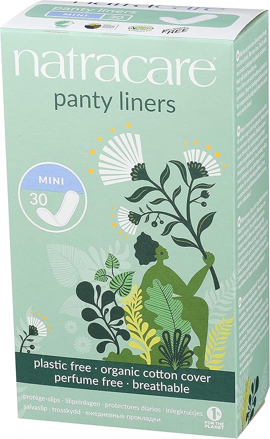 Natracare Natural Organic Mini Panty Liners, Made with Certified Organic Cotton, Ecologically Certified Cellulose Pulp and Plant Starch (10 Pack, 300 Liners Total)…