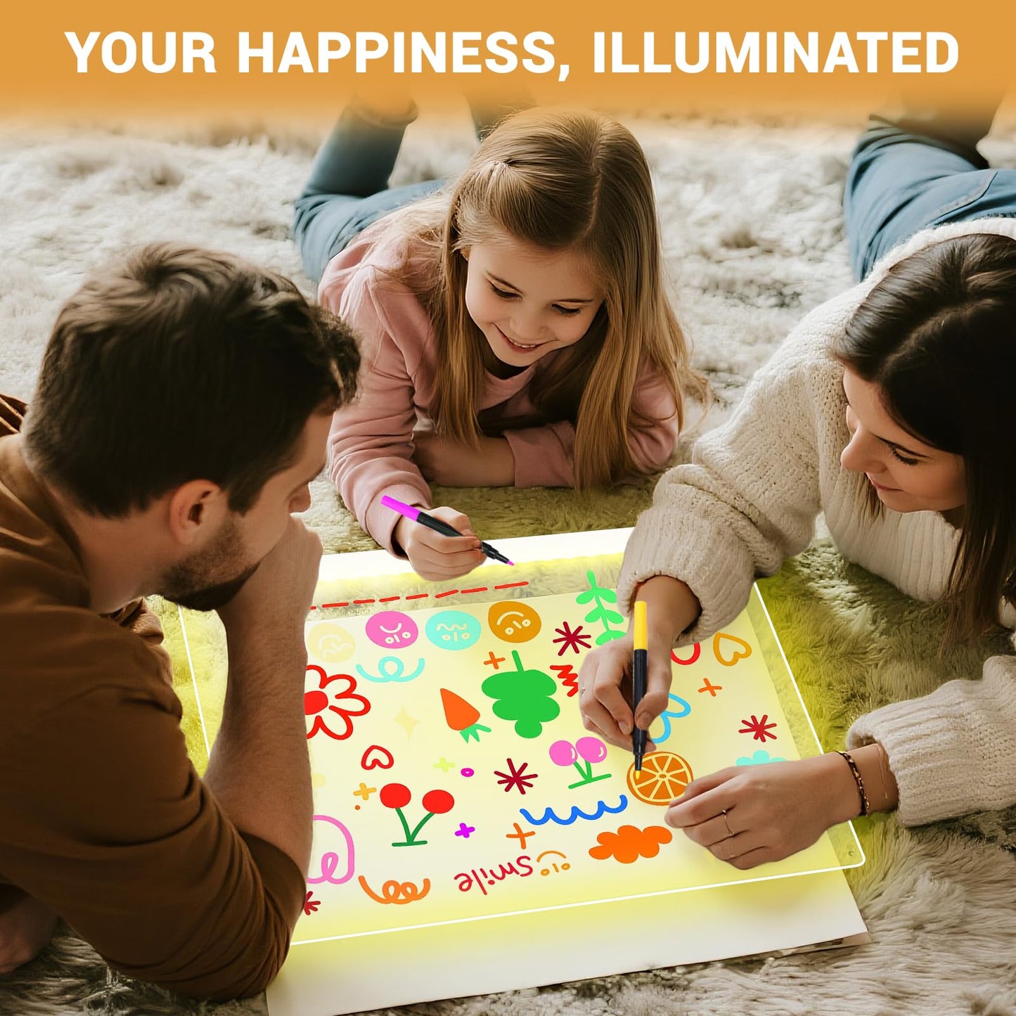 LED Drawing Board Control by APP/Remote/Music Syn/Touch Button, Doodle Glow, Acrylic Dry Erase Board with LED Light, Glowing Memo, Ideal for Office/Home/Outside/Adult/Kids