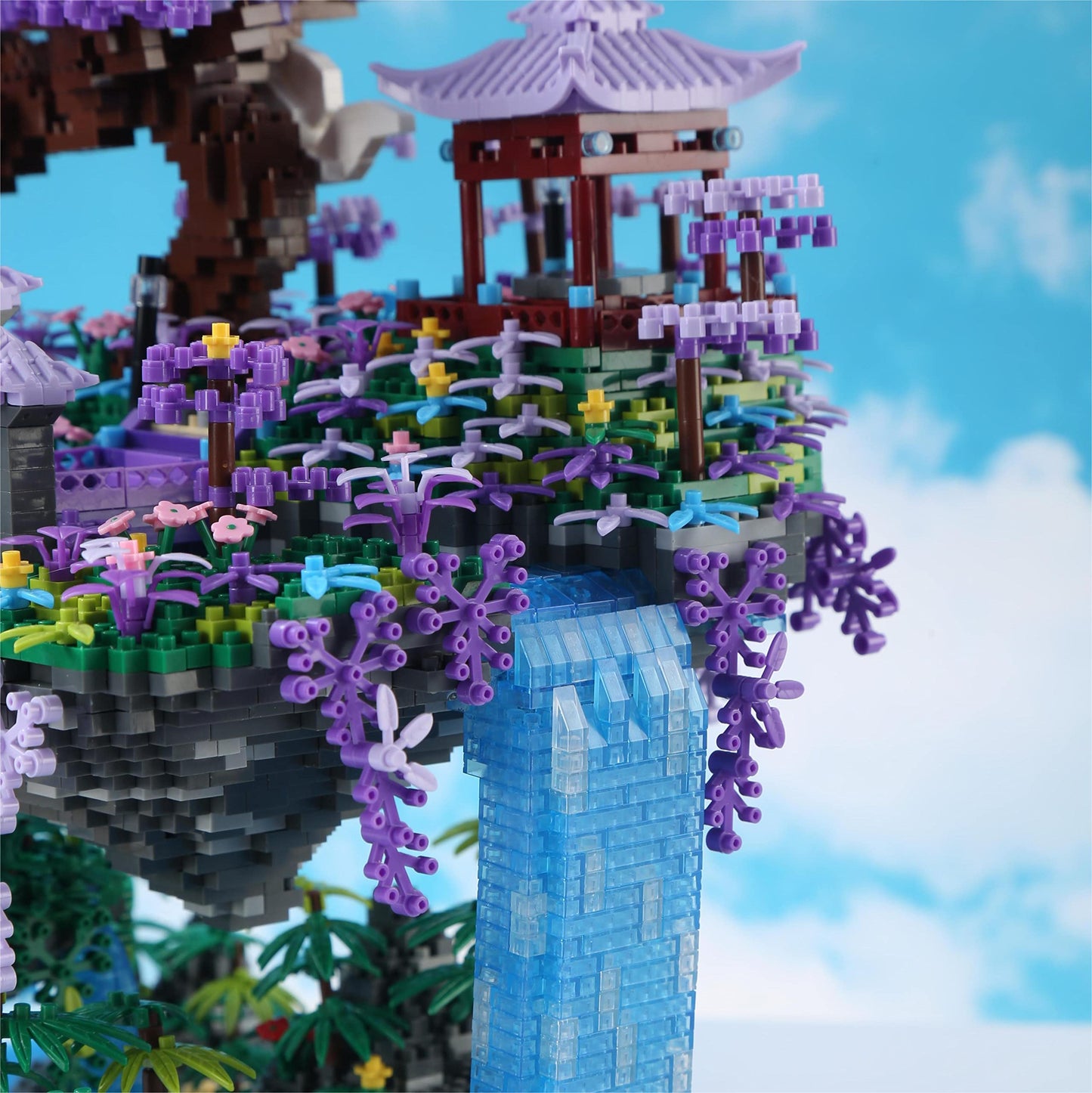 Yushinv Cherry Blossom Tree Building Set with Box 4574Pcs, Original Scene Music Japanese Sakura Tree House(Type :Symphony), Cherry Bonsai Tree Lights Building Kit, Cherry Blossom Building Set.