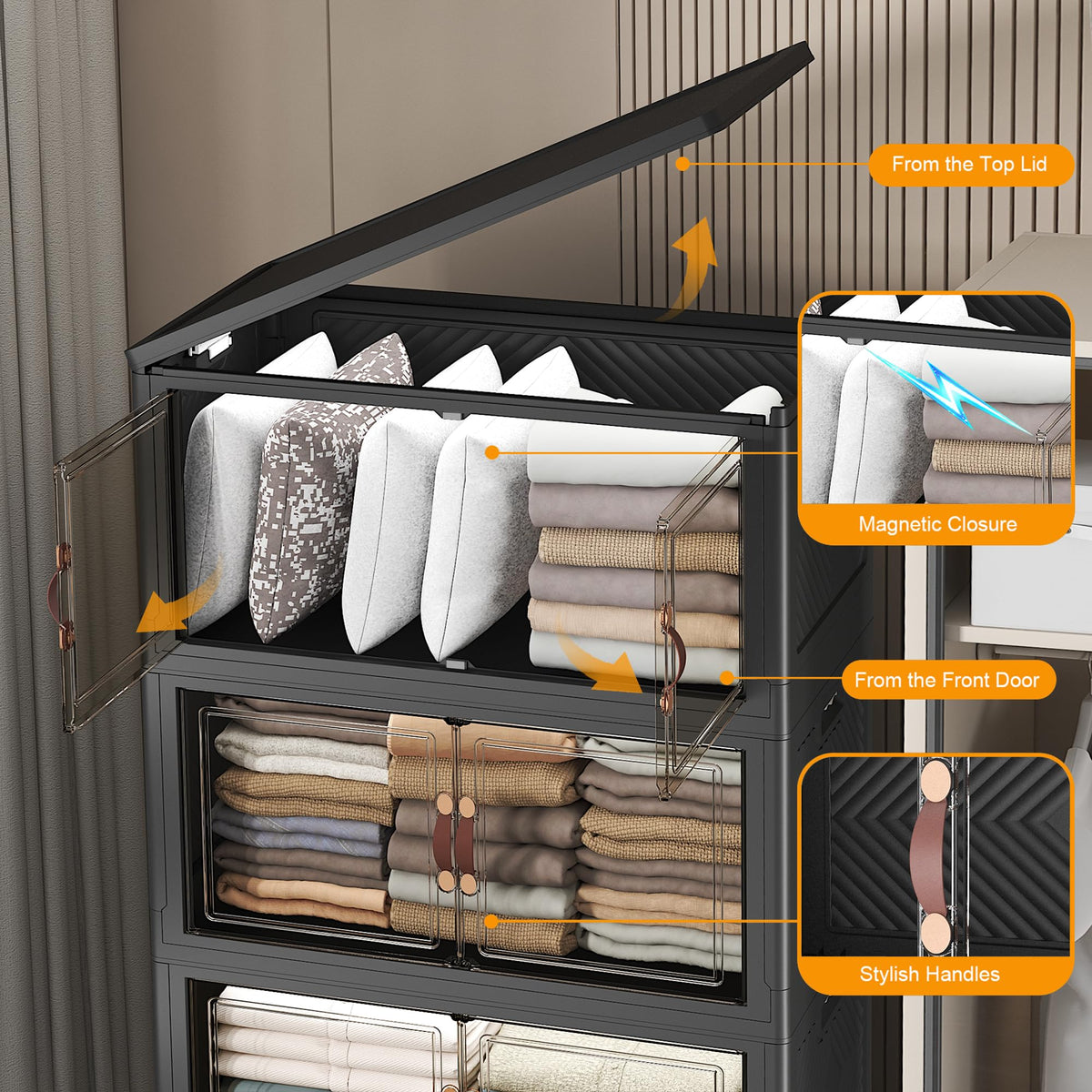 Stackable Storage Bins (6 Count)
