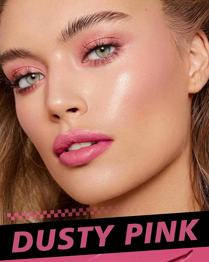 Pink Lipstick Long Lasting, Matte Liquid Lipsticks for Women Non Transfer Smudgeproof Smooth and Easy to Appy Cruelty Free Lip Color,M63