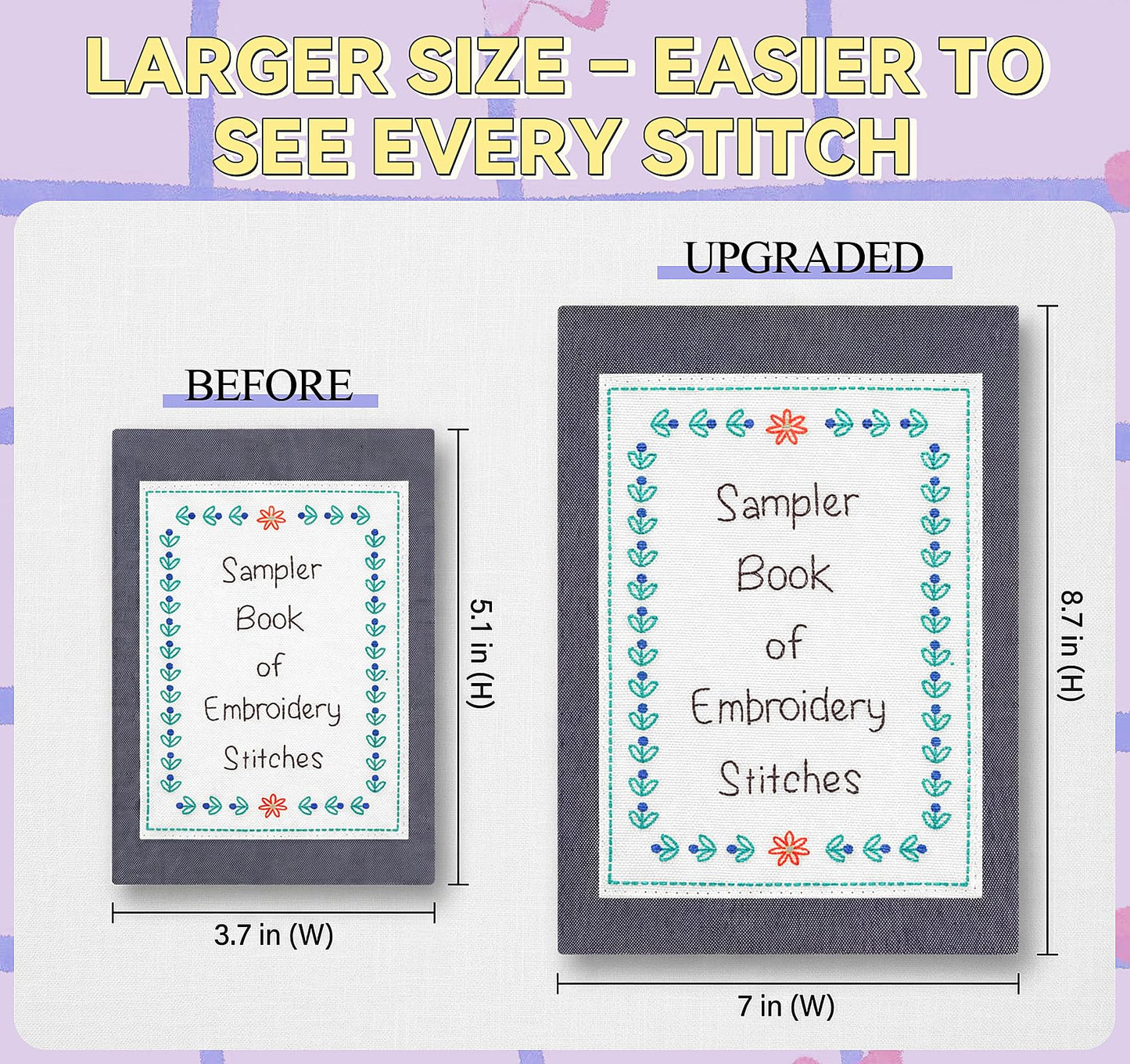 StiVerse Embroidery Stitch Book with Detachable Fabric Pages, 2026 Upgraded Embroidery Kits with Illustrated Guide to Universal Embroidery Stitches for Beginners Adults and DIY Craft Lovers