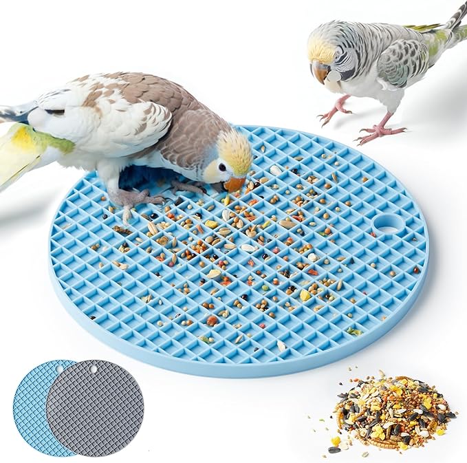 Jevnd 2Pcs Bird Foraging Toys, Slow Feeder Mats for Health, Dishwasher-Safe
