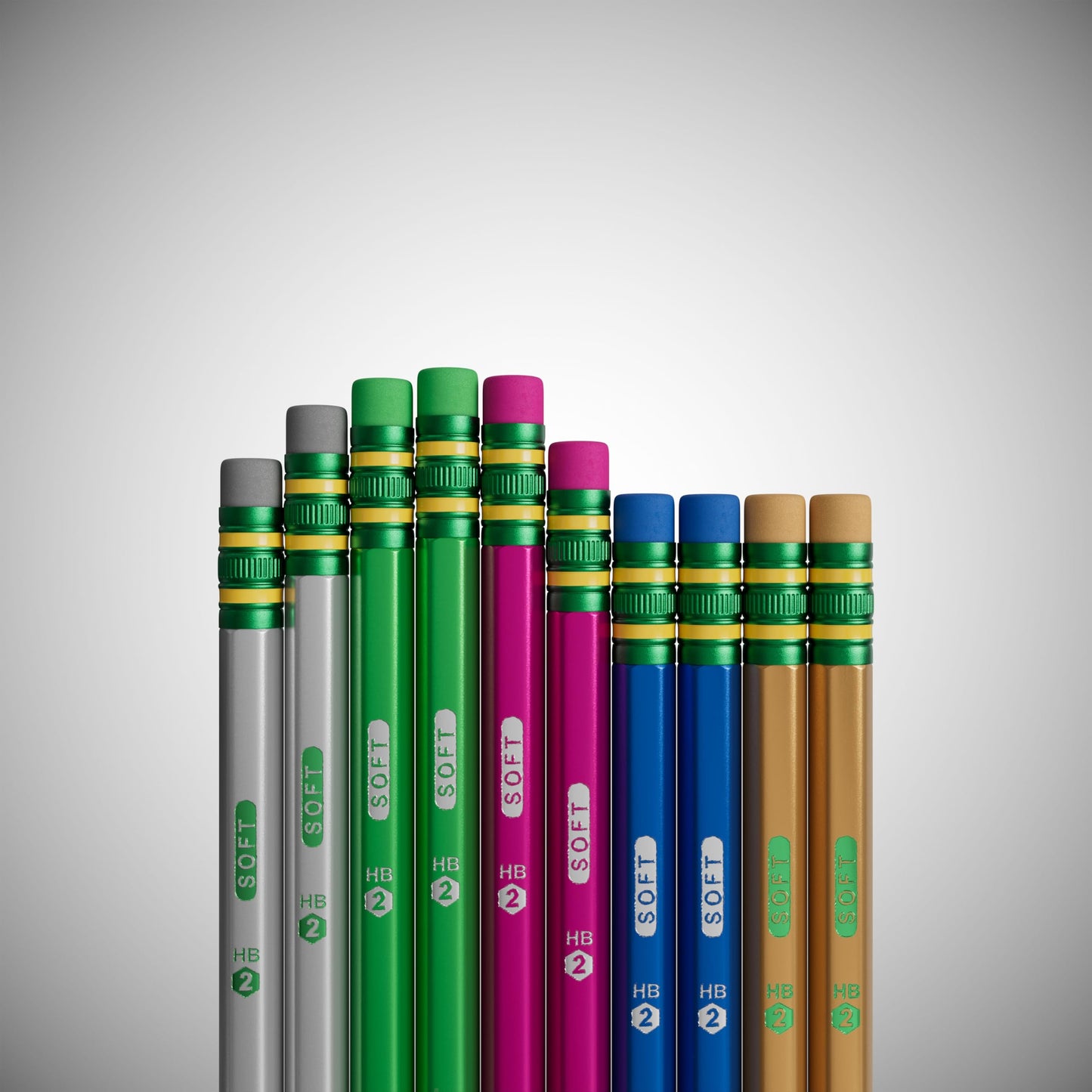 Ticonderoga Wooden Pencils, Pre-Sharpened, #2 HB Soft, Metallic Colors, 150 Count