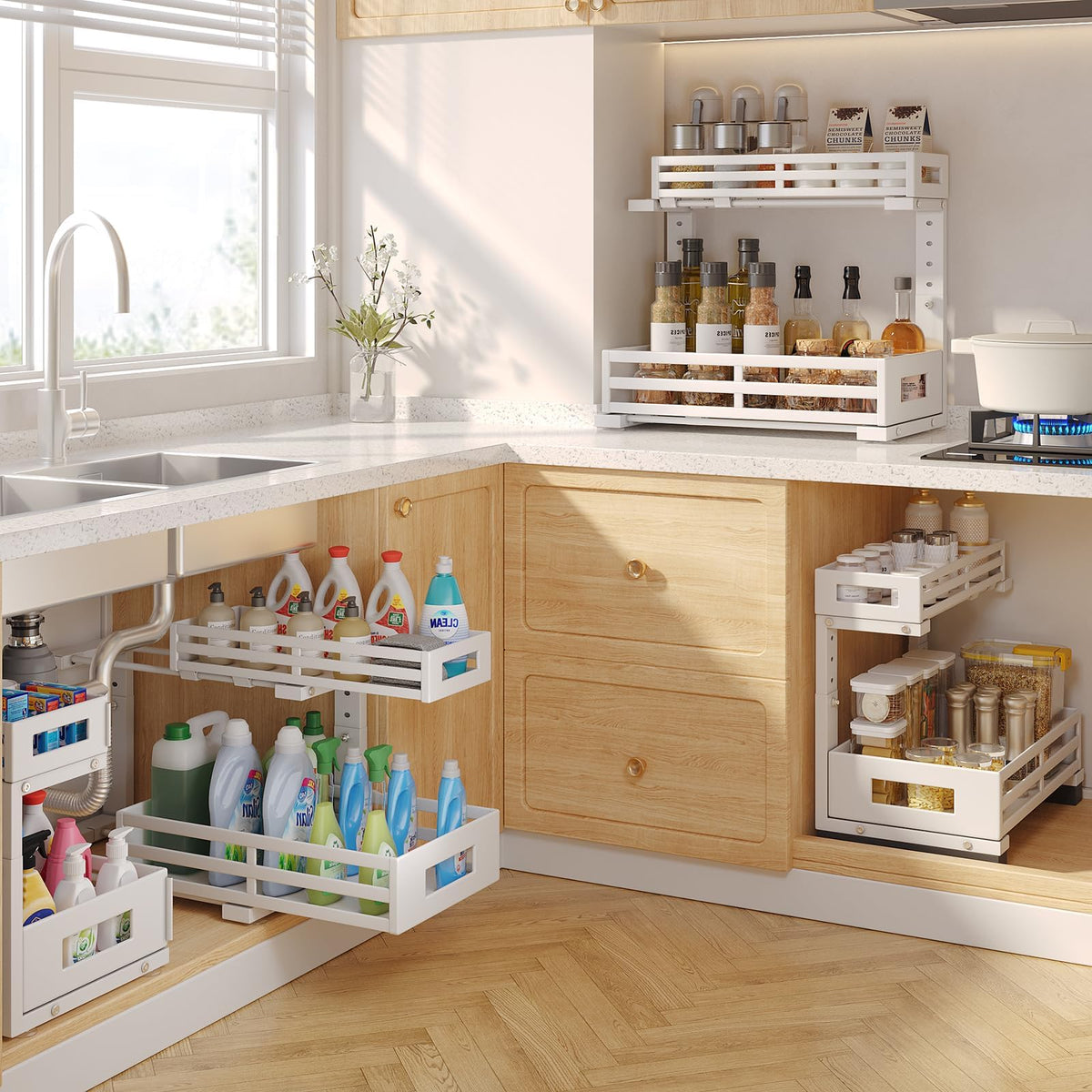 L Shaped Metal Under Sink Organizer (2 Count)