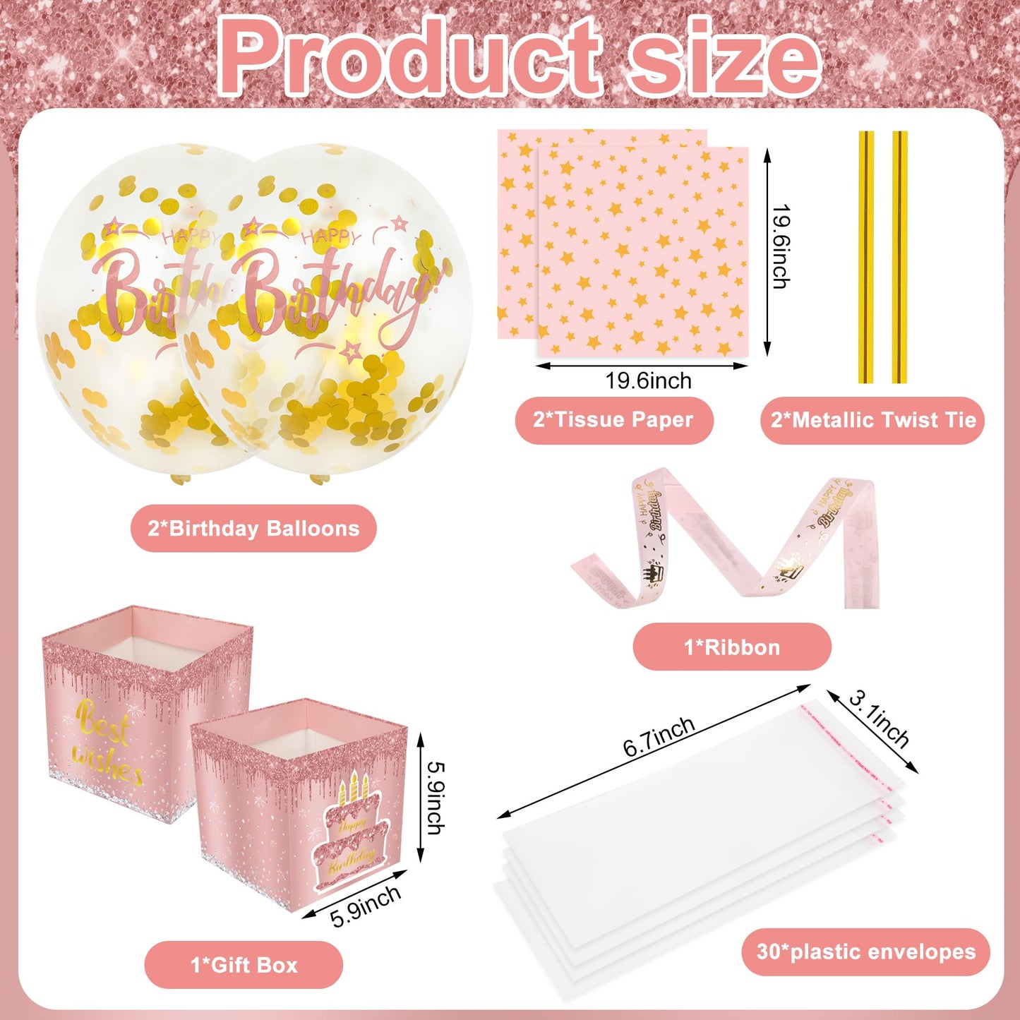 Pull Money Balloon Box Birthday Balloon Money Surprise Box Funny Pull Cash Surprise Kit for Birthday Party Cash Gift Supplies