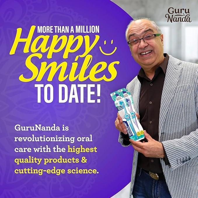 GuruNanda Butter On Gums Toothbrush, ADA Accepted, with 8000+ Ultra Soft Softex Bristles for Sensitive & Receding Gums, Perfect for Whiter Teeth, 1 Ct (Pack of 2)