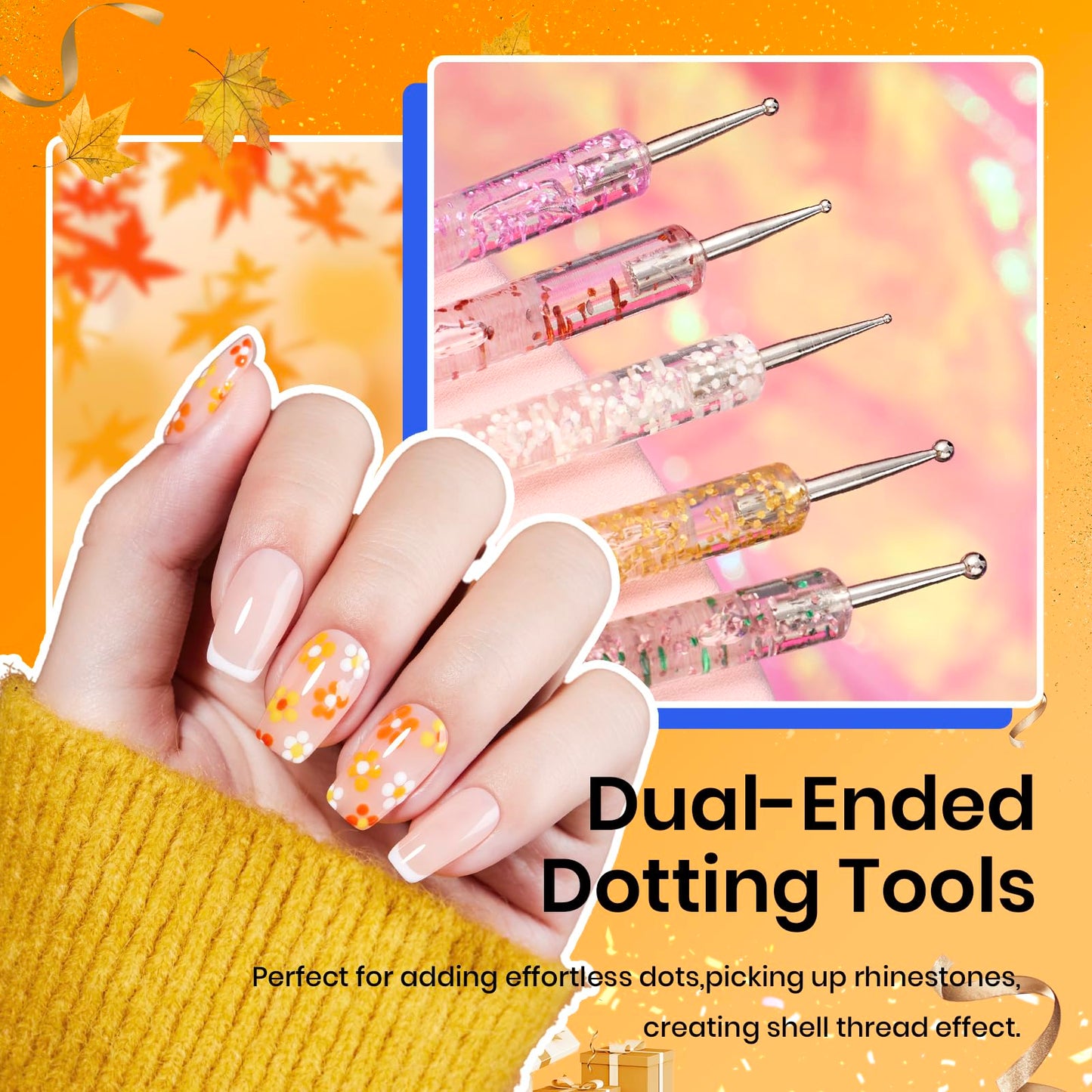 Beetles 31pcs Nail Art Brushes & 5PCS Nail Art Dotting Tools Nail Art Sculpture Pen, Dual-Head Resin Na