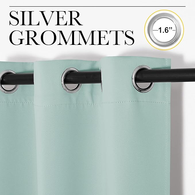NICETOWN Aqua Blue Blackout Curtains 78" Long for Office, Dining Room, Guest Room, Sound Reducing Heat and Cold Block Curtain Panels for Modern Decorative (55" Wide by 78" Long, 2 Pieces)
