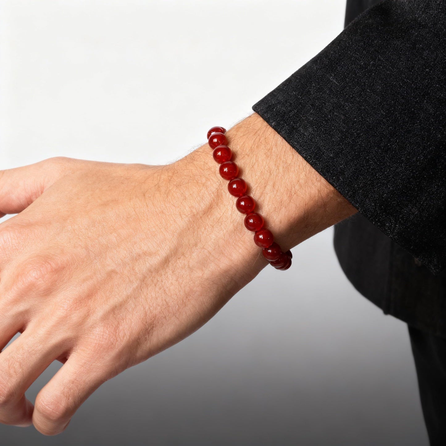 The Vida Handmade AAA+ Quality Crystal Stretch Elastic Bracelet - Nature Gemstone - Jewelry Gift - Holiday Gift - For Women & Men (Carnelian)