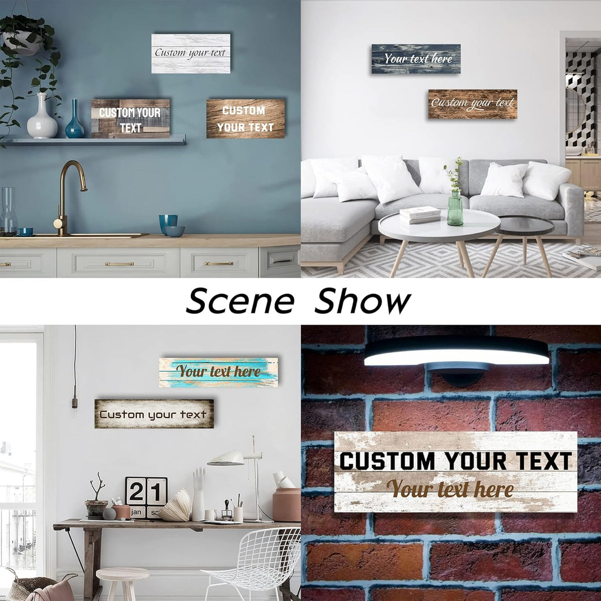 LZIMU Custom Signs for Wall Personalized Canvas Prints Sign with Your Text Customized Family Sign Wall Art for Rustic Farmhouse Home Decor (5"x10")