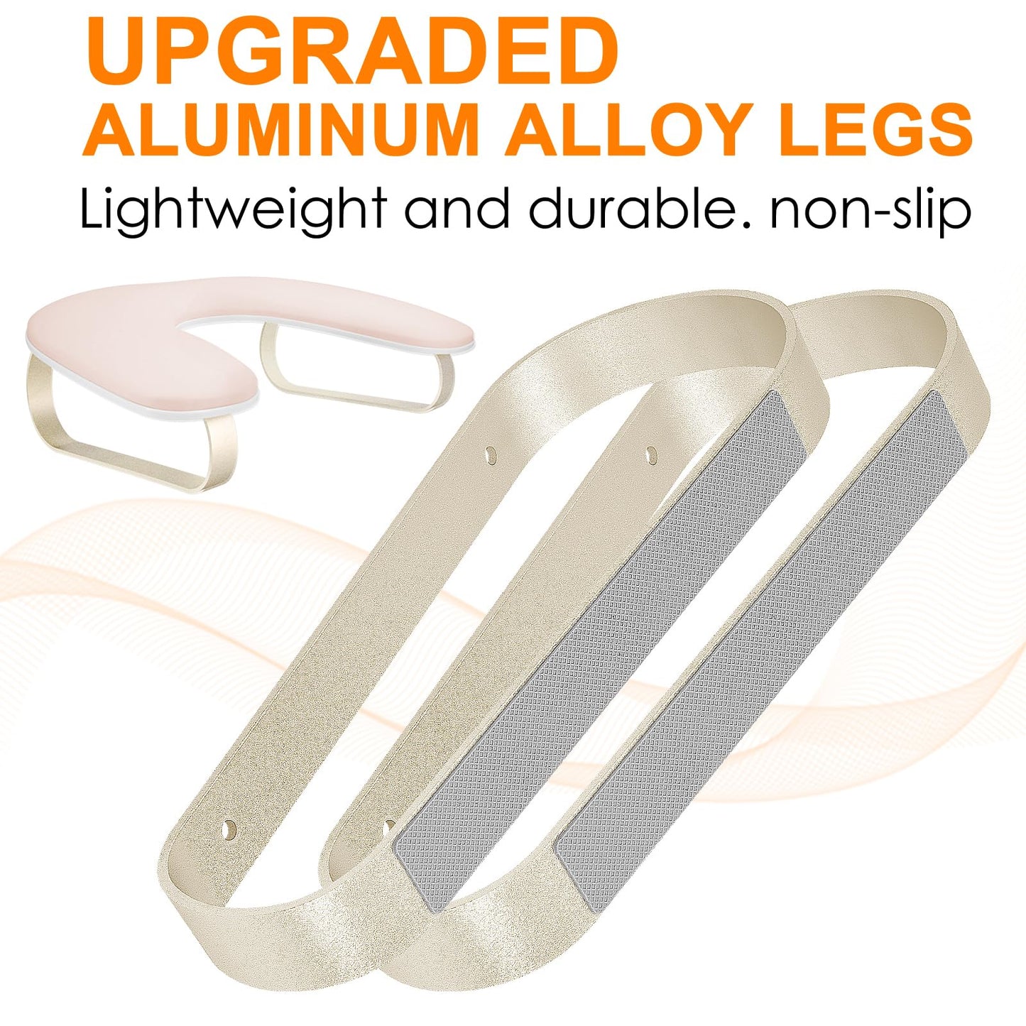 Arm Rest for Nails Tech Upgraded 10° Inclined, U-Shaped Manicure Nail Arm Rest Stand, Pink Nail Armrest for Nail Tech Hand Rests with Gold Aluminum Alloy Holder Non-Slip