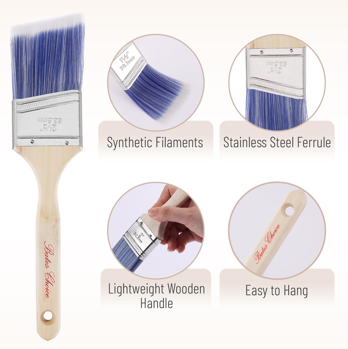 Bates- Paint Roller Kit, 19 pcs, Roller Set with Microfiber Sleeves & Frame, Tray, Angled Brush & Foam Brush, Paint Scrapers and More for Walls, Cabinets, Interior, Exterior, House Painting Supplies