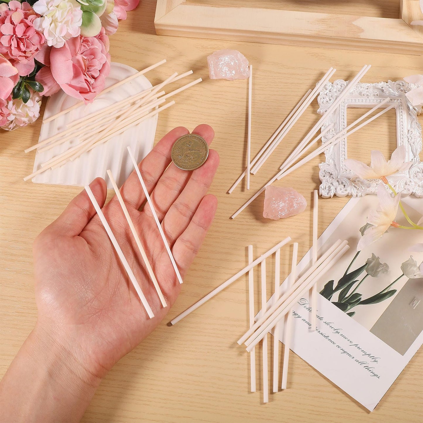 beinkmake 15Pcs 2mm 2.5mm 3mm Reusable Hanging Burning Rods 3.94in Porcelain Bead Jewelry Pendant Burn Sticks Ceramic Rods Kiln Hanging Burning Rod Fires Clay Pottery Tools for DIY Crafts