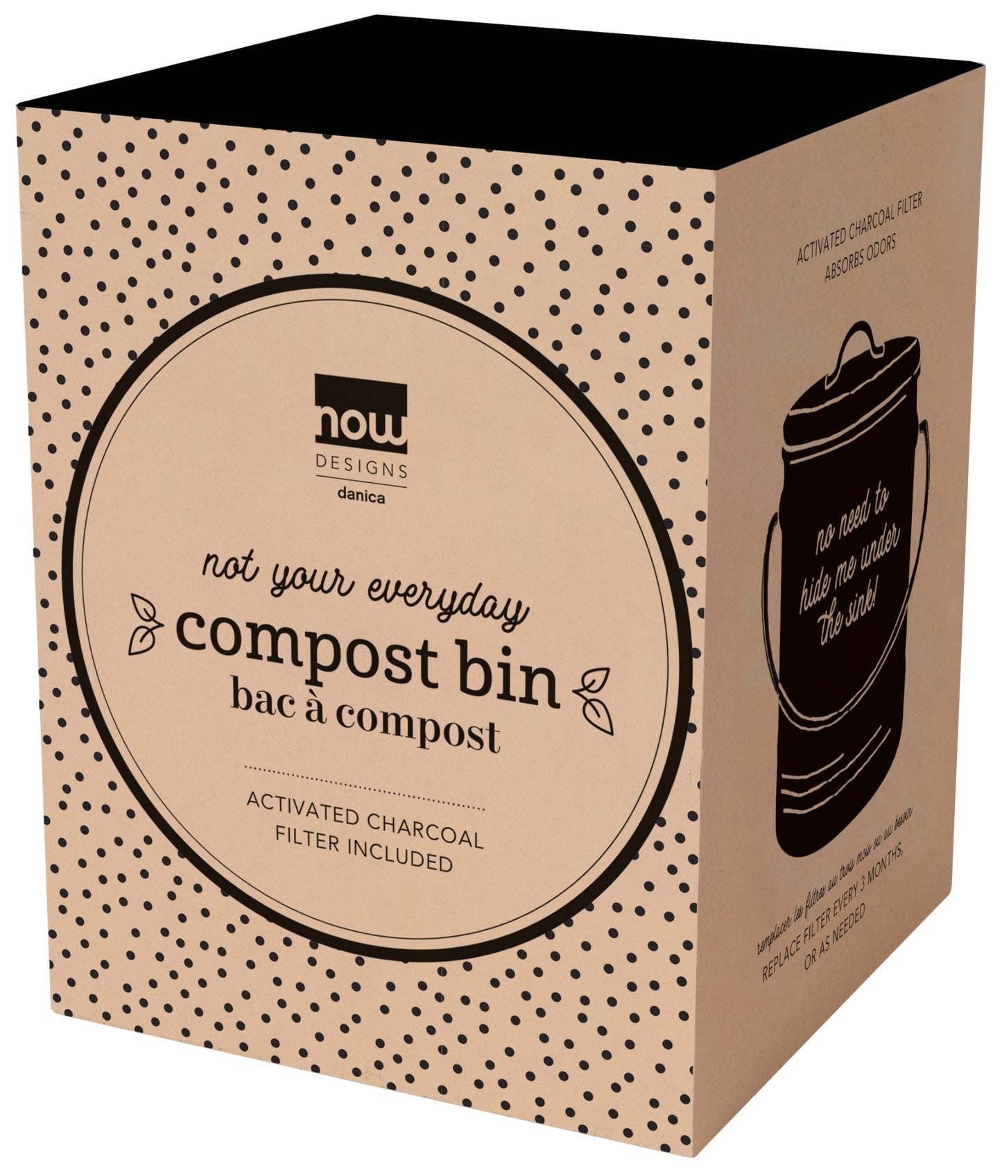Now Designs Vintage Compost Bin, Ivory