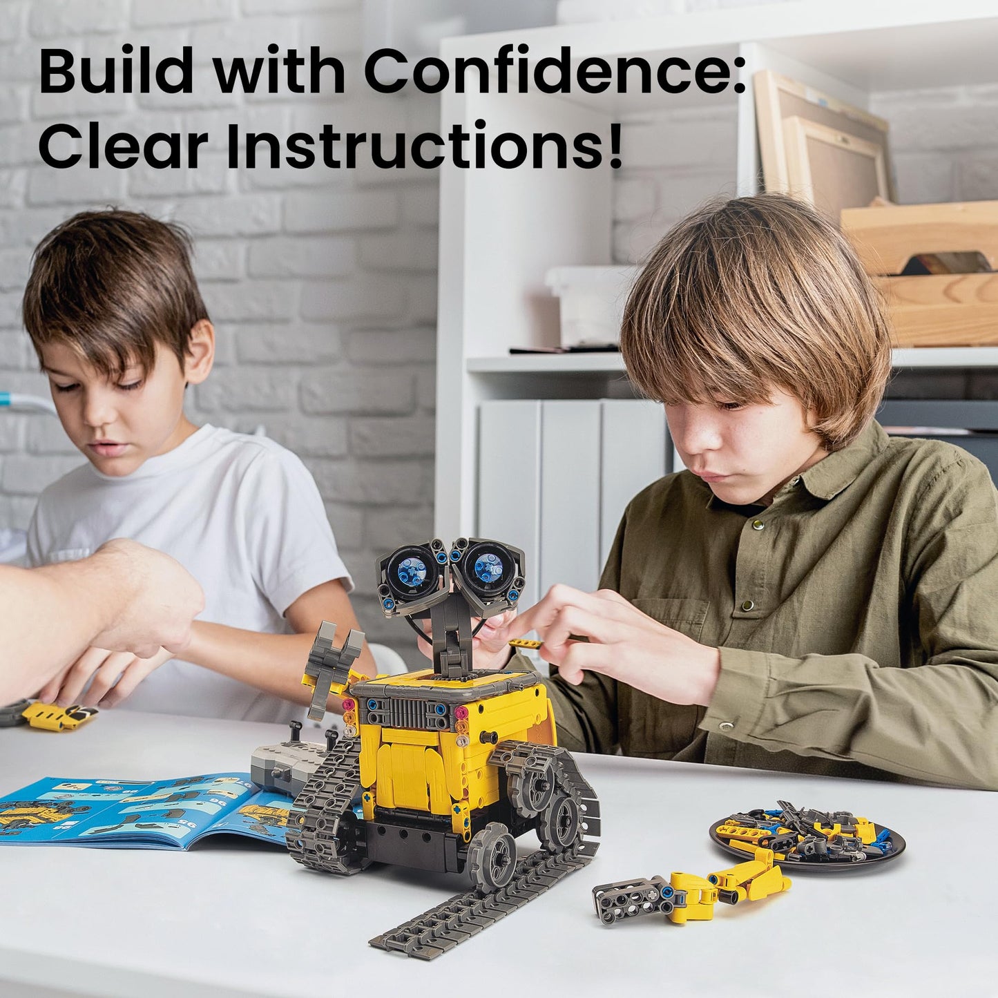 Mibido STEM Robot Building Kit Gift for Boys Ages 8-12 with Remote Control, Technic Coding Robotic Toy for Kids’ Birthday, Buildable 5-in-1 Models with 488 Pieces