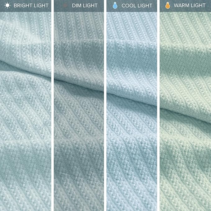 Madison Park Liquid Cotton Luxury Blanket Premium Soft Cozy 100% Ring Spun Cotton For Bed , Couch or Sofa, Full/Queen, Light Blue