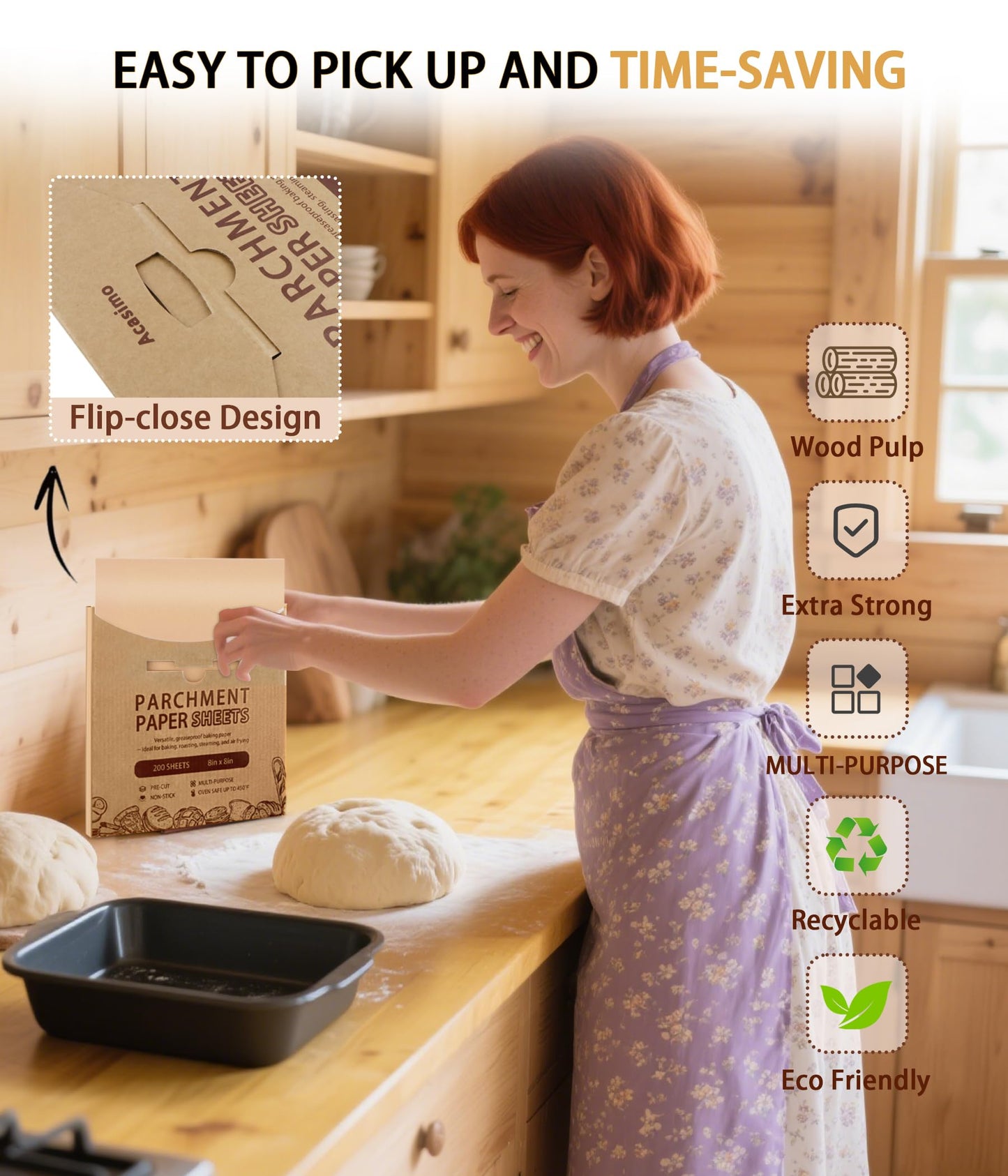 Parchment Paper Sheets, 200Pcs 12x12 Inch Squares Precut Parchment Sheets for Baking, Grilling, Air Fryer, Non-Stick Square Pan Liners Oven Paper for Bread, Cake, Cookies, Roasting, Wrapping, Steaming