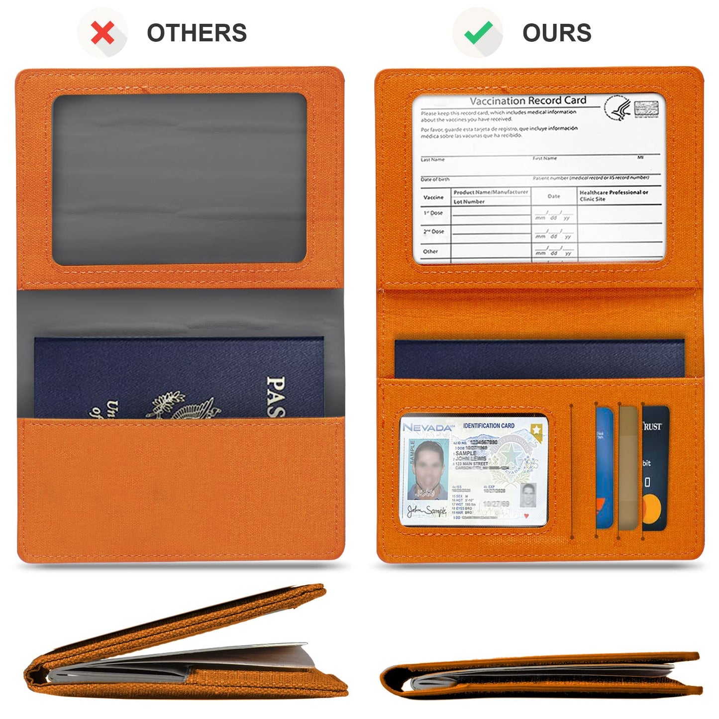 VIDIVICI 2Pack Passport Wallet, Travel Gifts, Travel Accessories - Yellow&Green