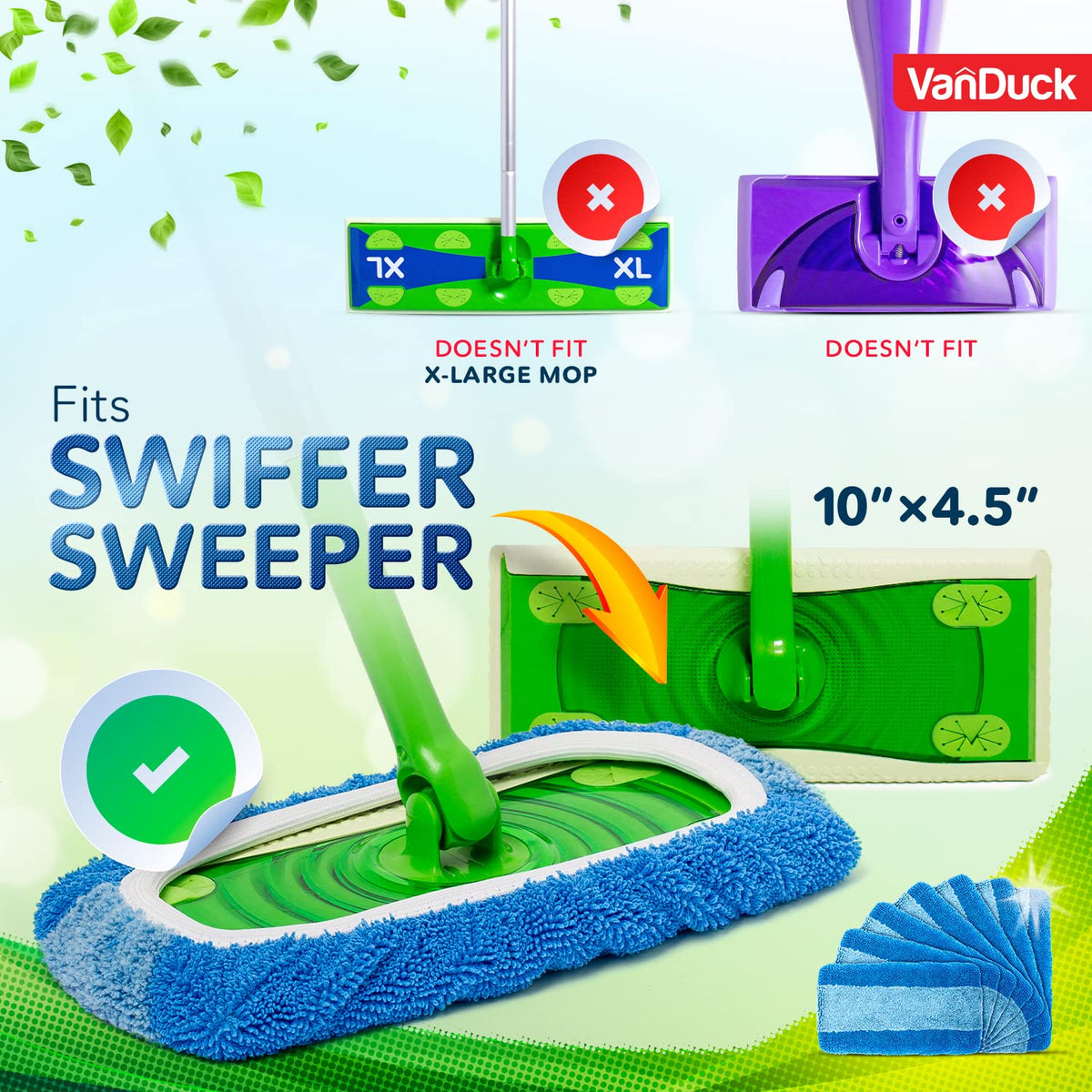 Reusable Microfiber Mop Pads for Swiffer Sweeper (6 Count)